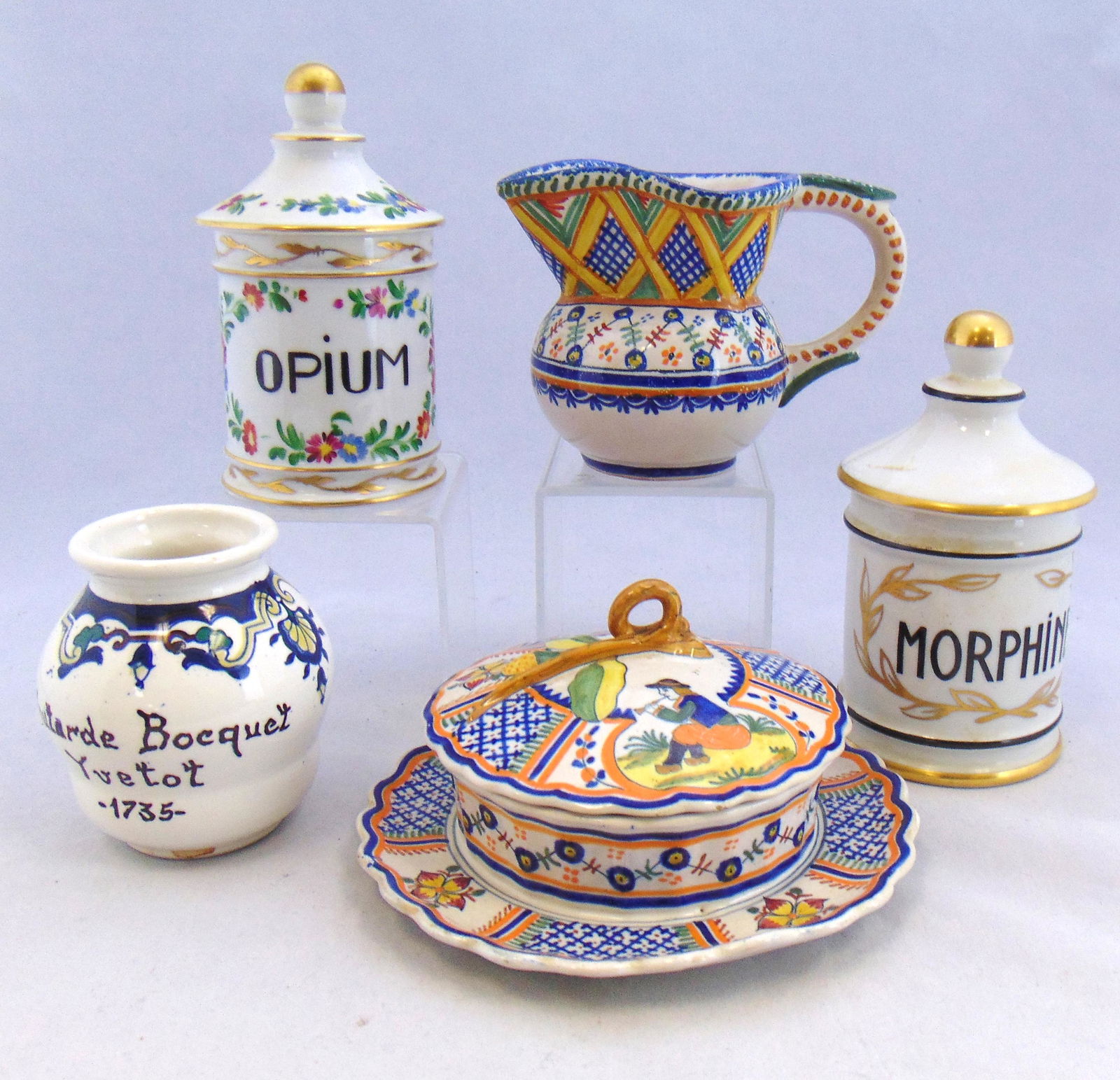 Six piece grouping of French porcelain (1 of 6)