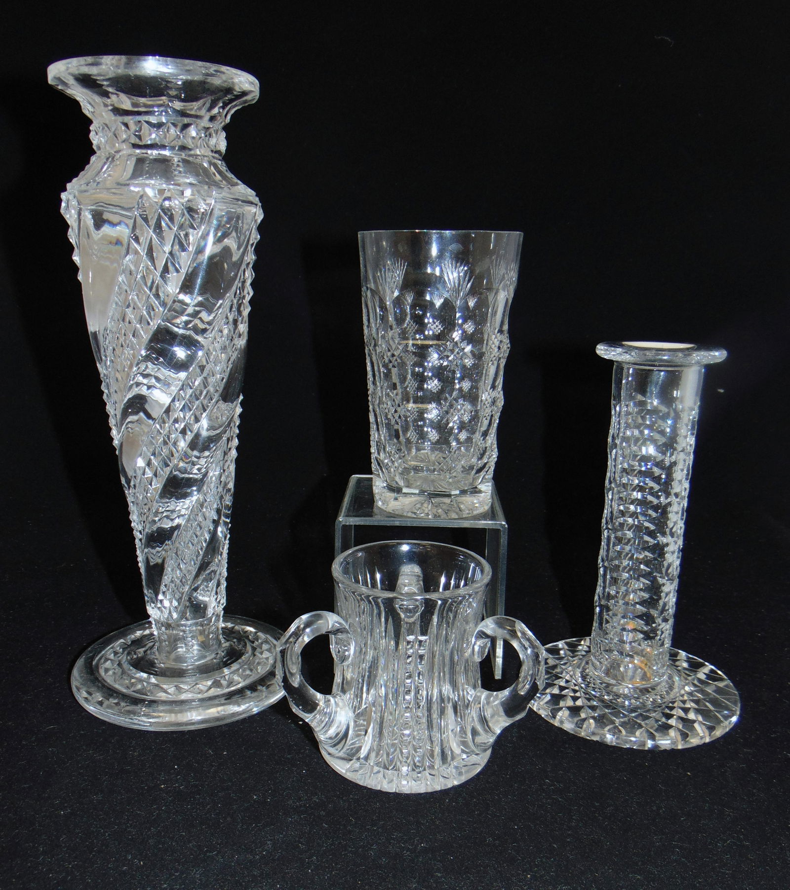 Four piece grouping of cut glass (1 of 6)