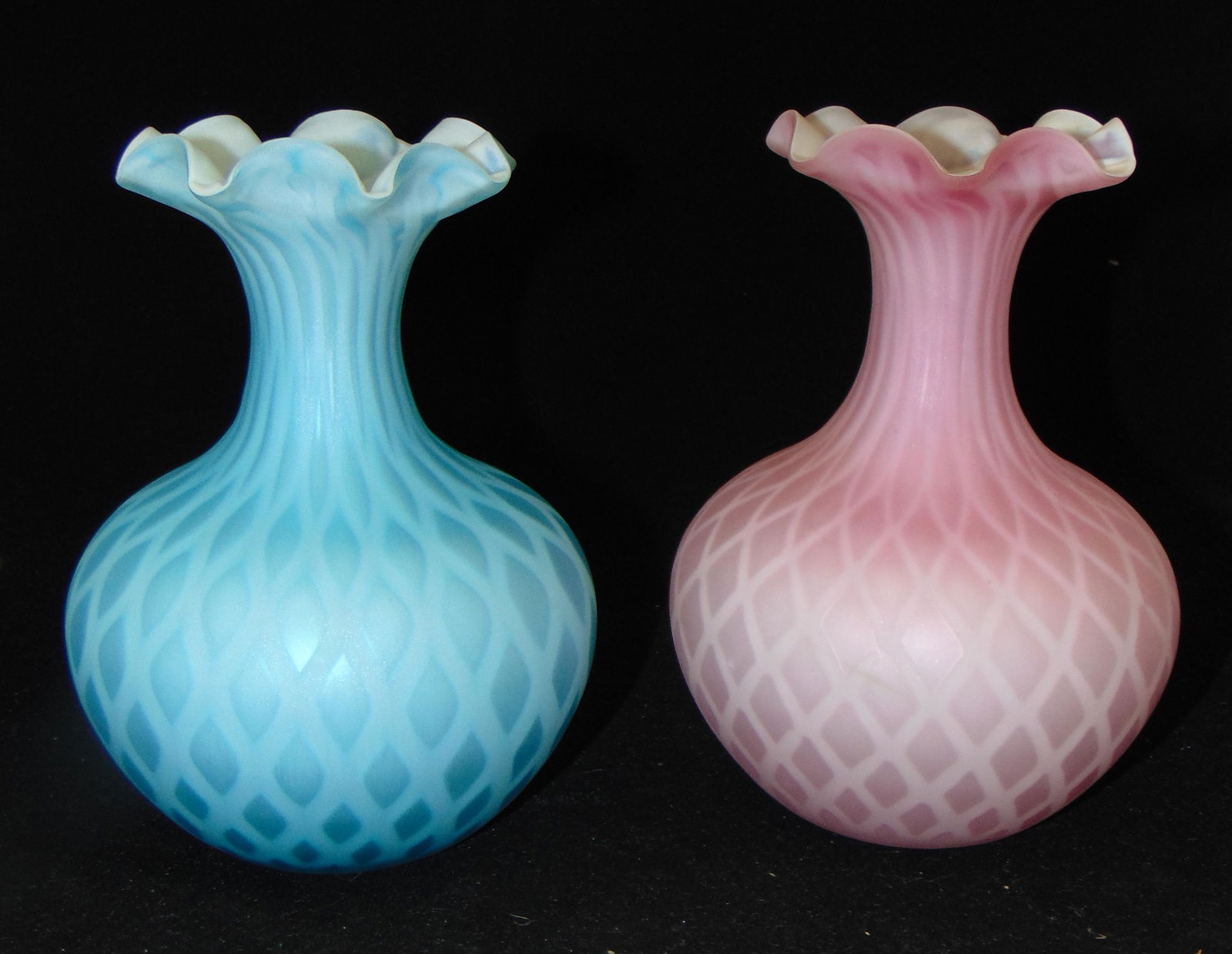 Two Mother of Pearl glass vases (1 of 4)