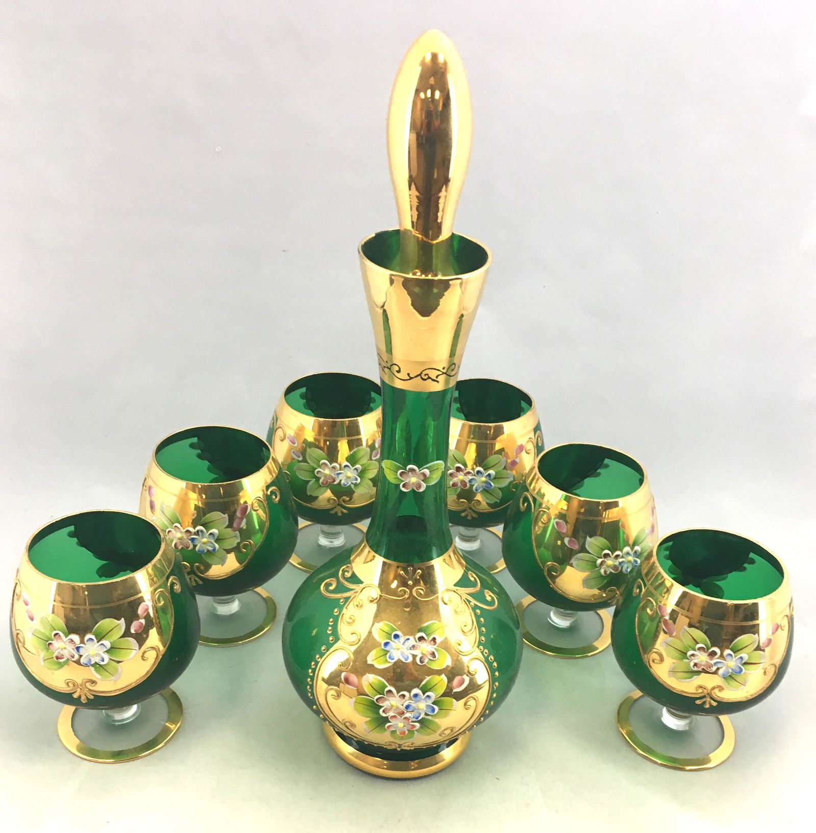 Bohemian mid century decanter set (1 of 4)