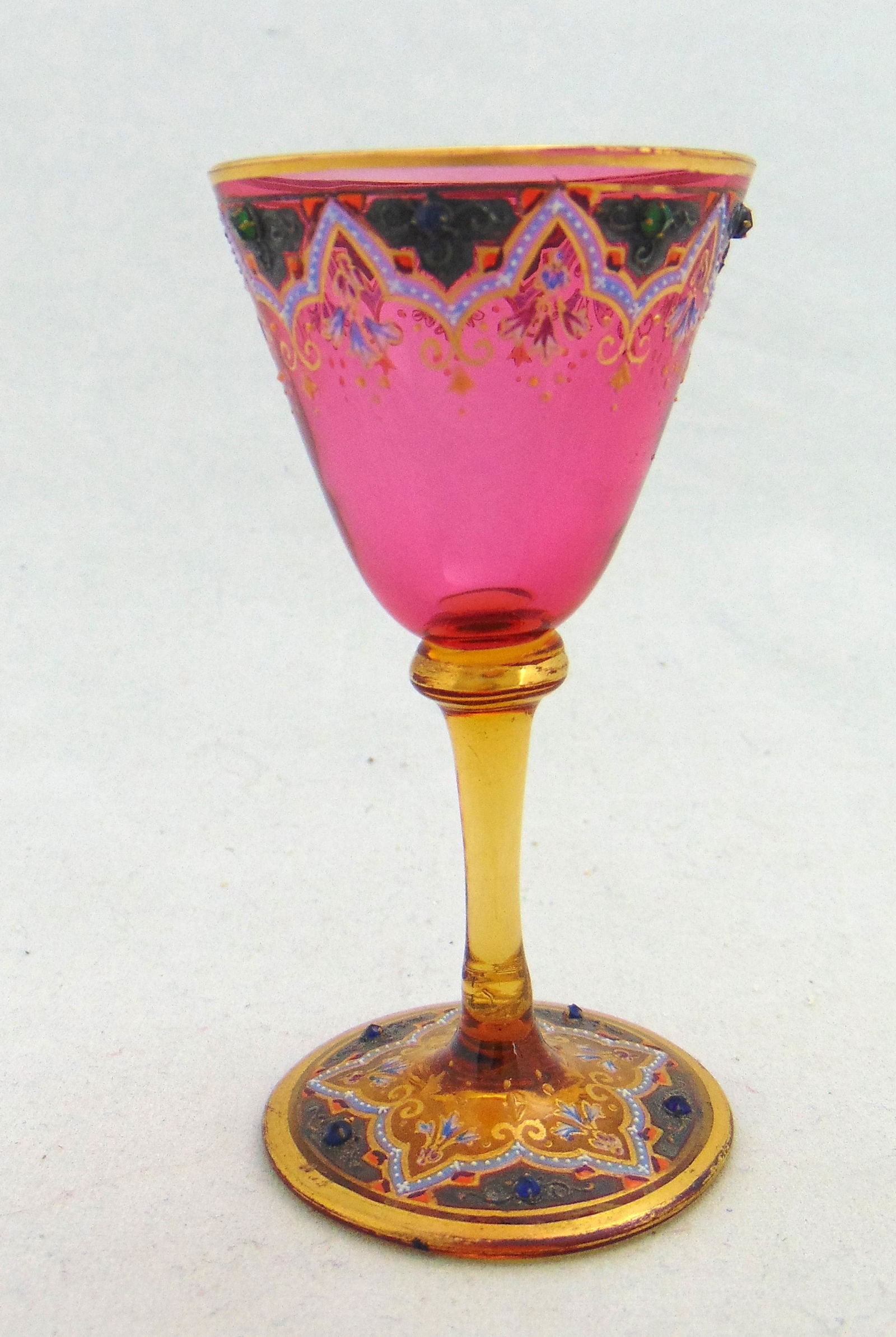 Diminutive Moser cranberry goblet (1 of 5)