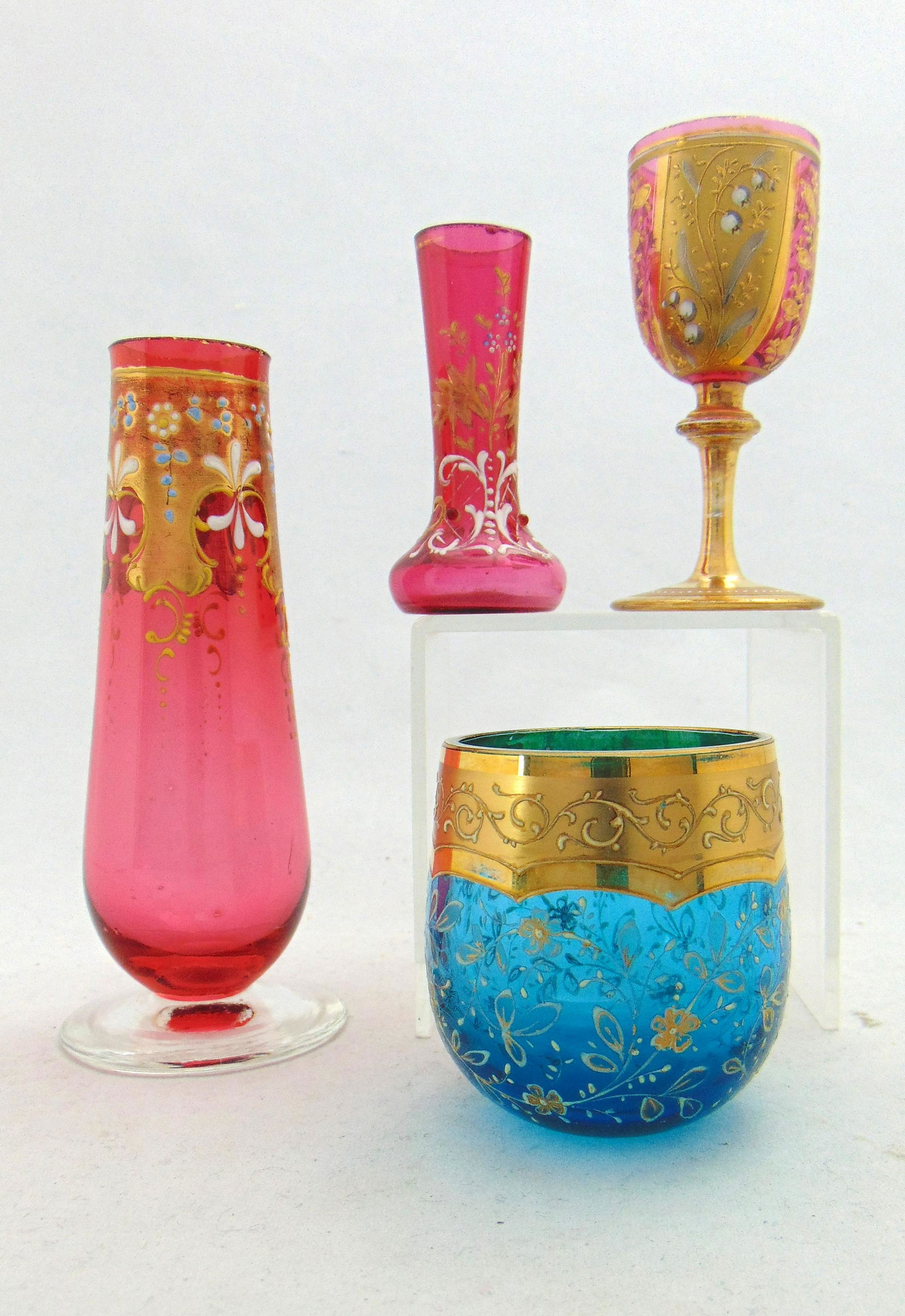 Four diminutive Moser glass items (1 of 7)