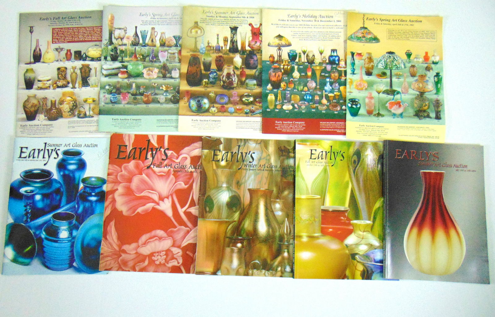 Group of 10 Early's art glass catalogs (1 of 4)