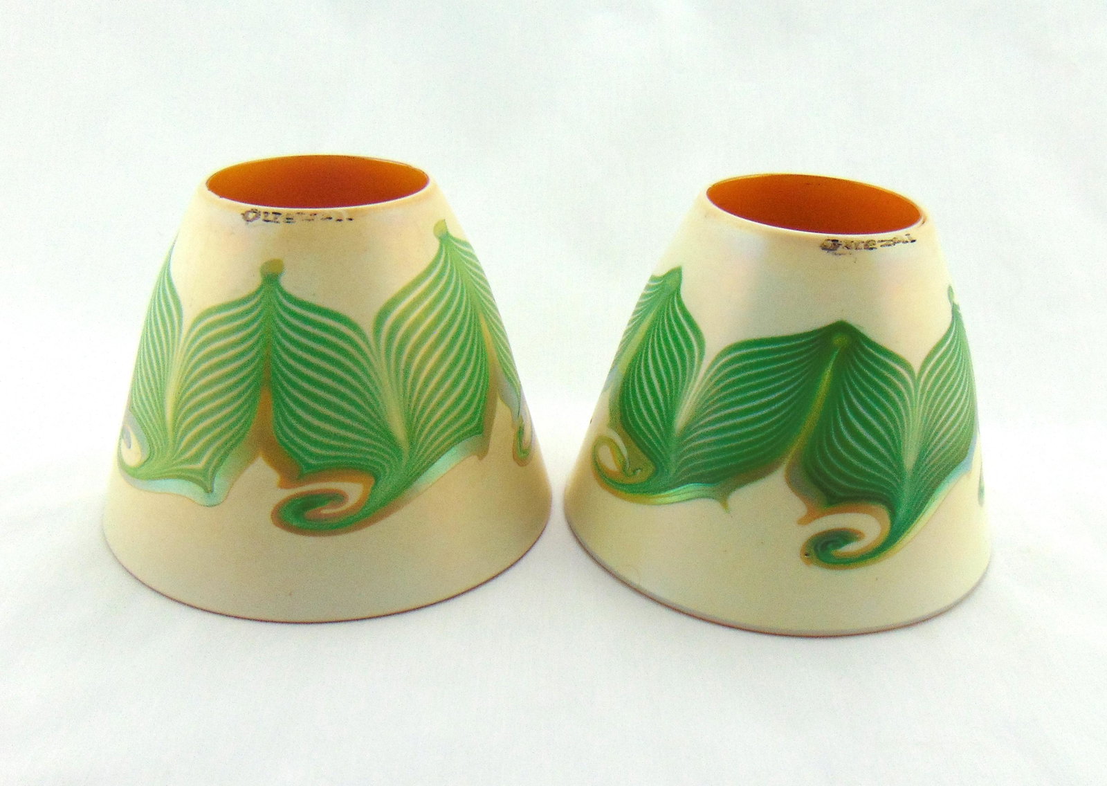 Two of Quezal art glass shades (1 of 5)