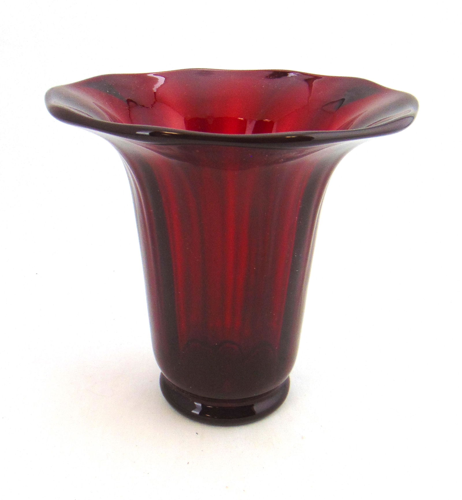 Steuben Selenium Red glass vase (1 of 5)