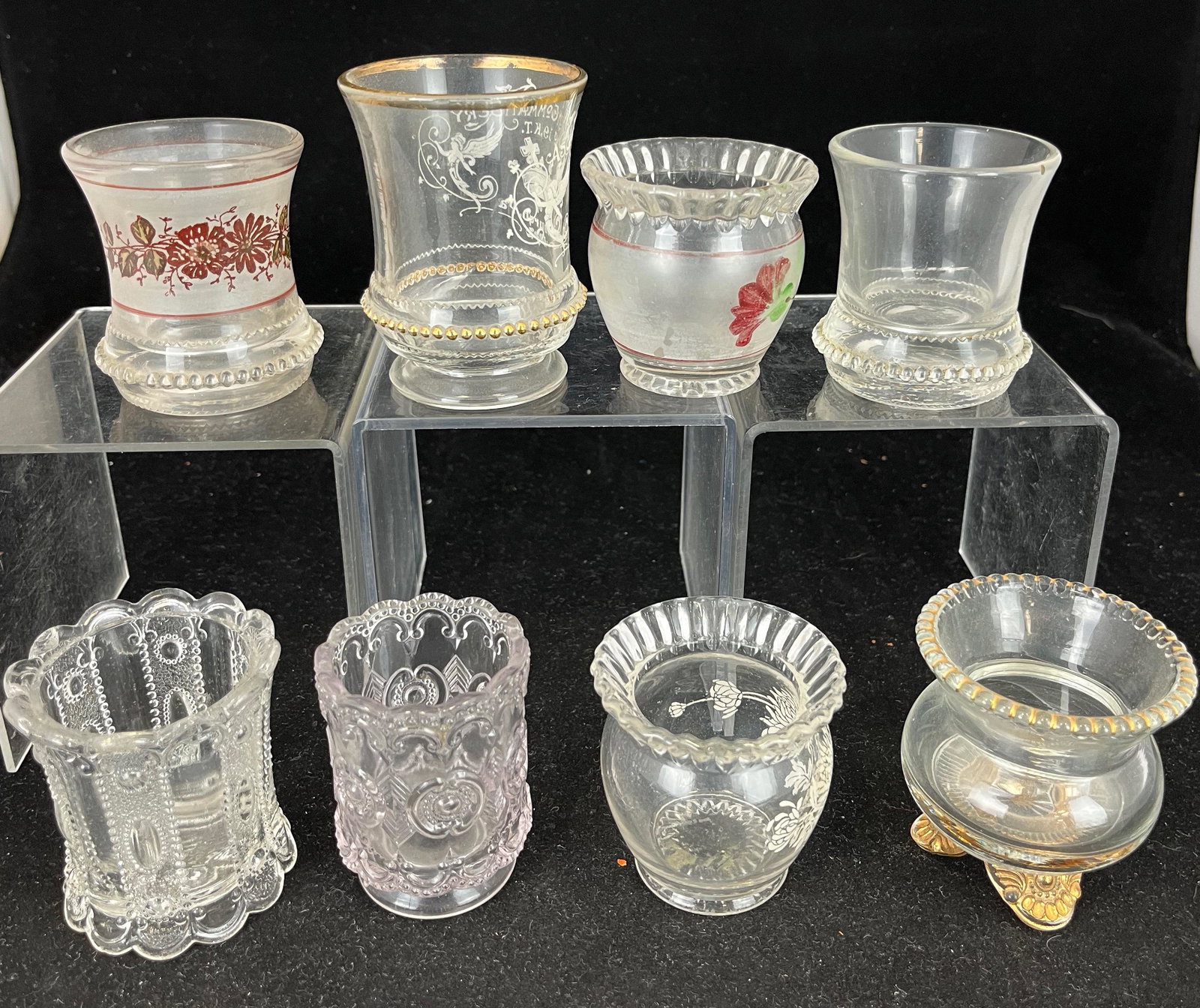 Group of eight State toothpick holders: Group of eight State toothpick holders including Colorado, Kansas, Tennessee, two Nevada, three Washington; tallest 2 1/4". Literature: Bredehofts/the Sanfords - Glass Toothpick Holders, Second Editio