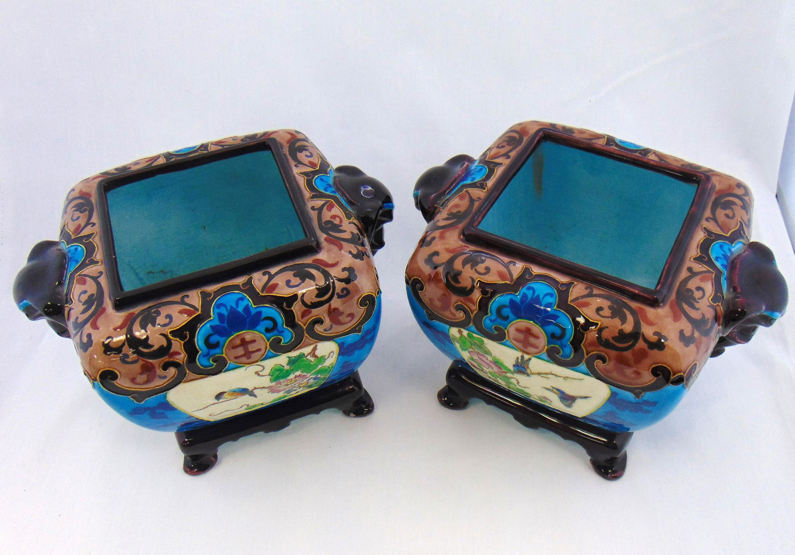 Pair of French pottery urns (1 of 7)