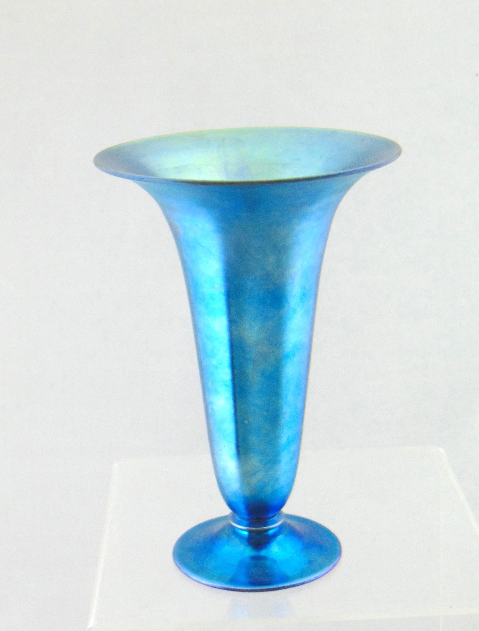 Steuben Blue Aurene glass vase, (1 of 6)