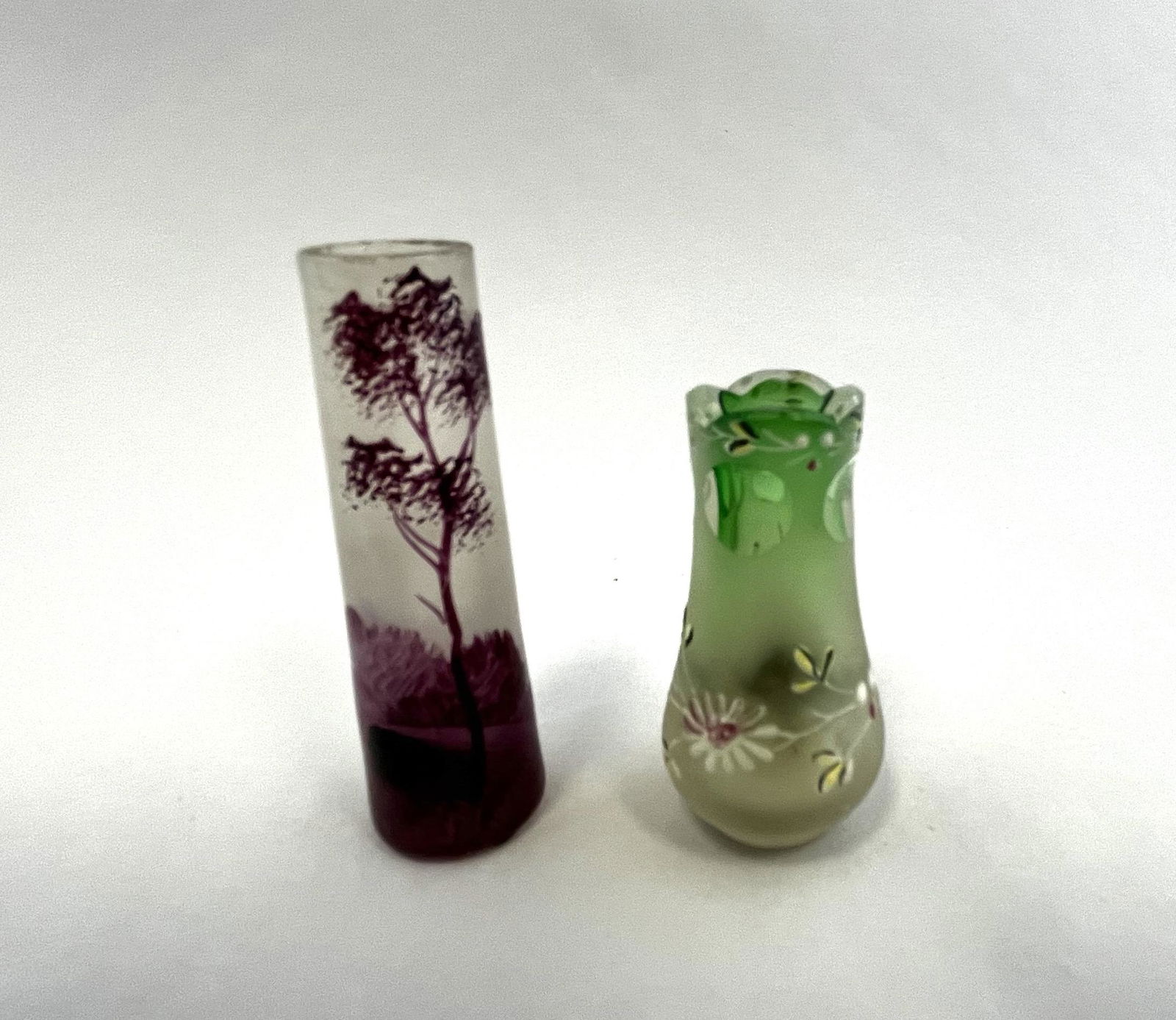 Two Diminutive French glass vases (1 of 3)