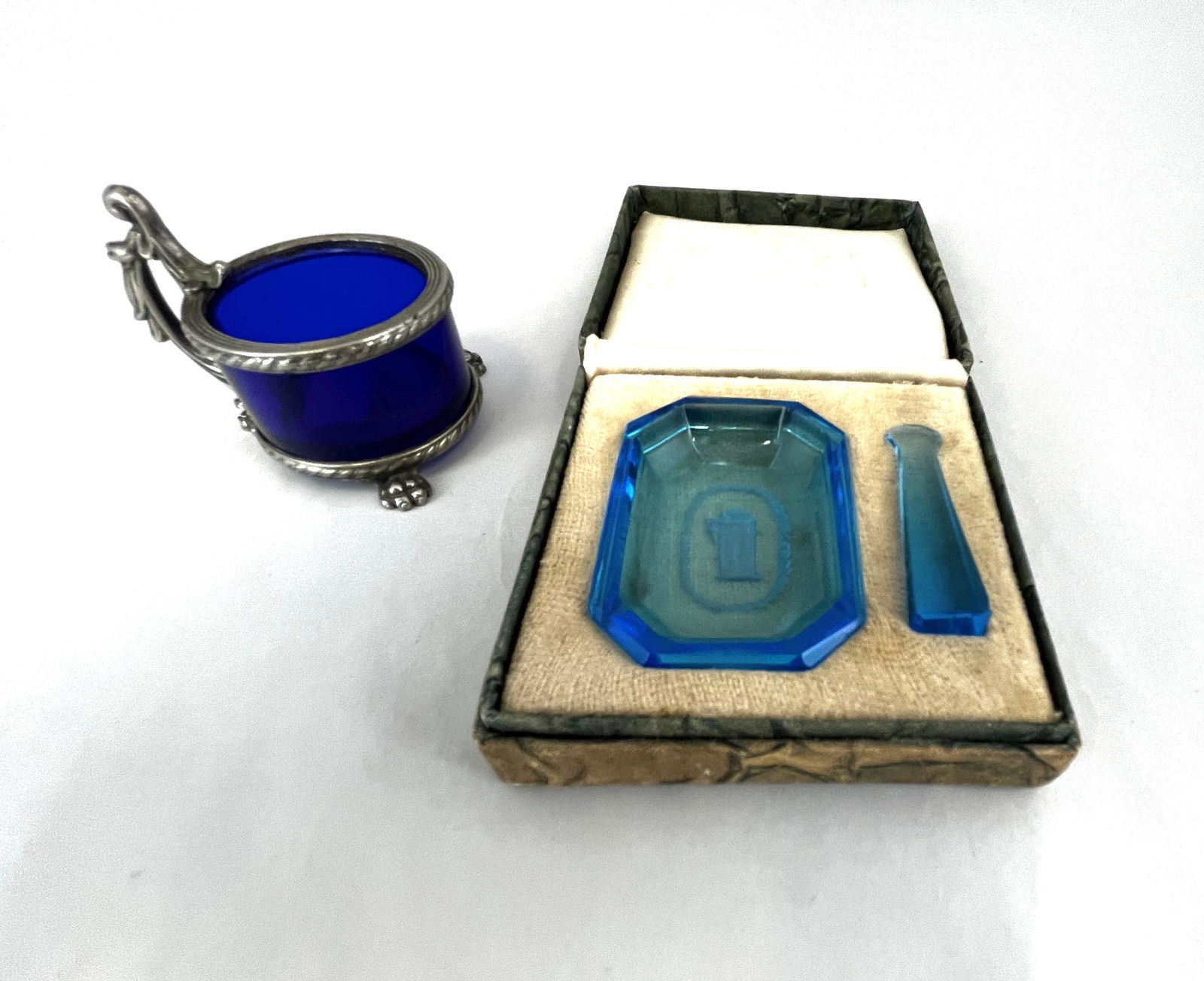 Prussian blue open salt box set (1 of 4)