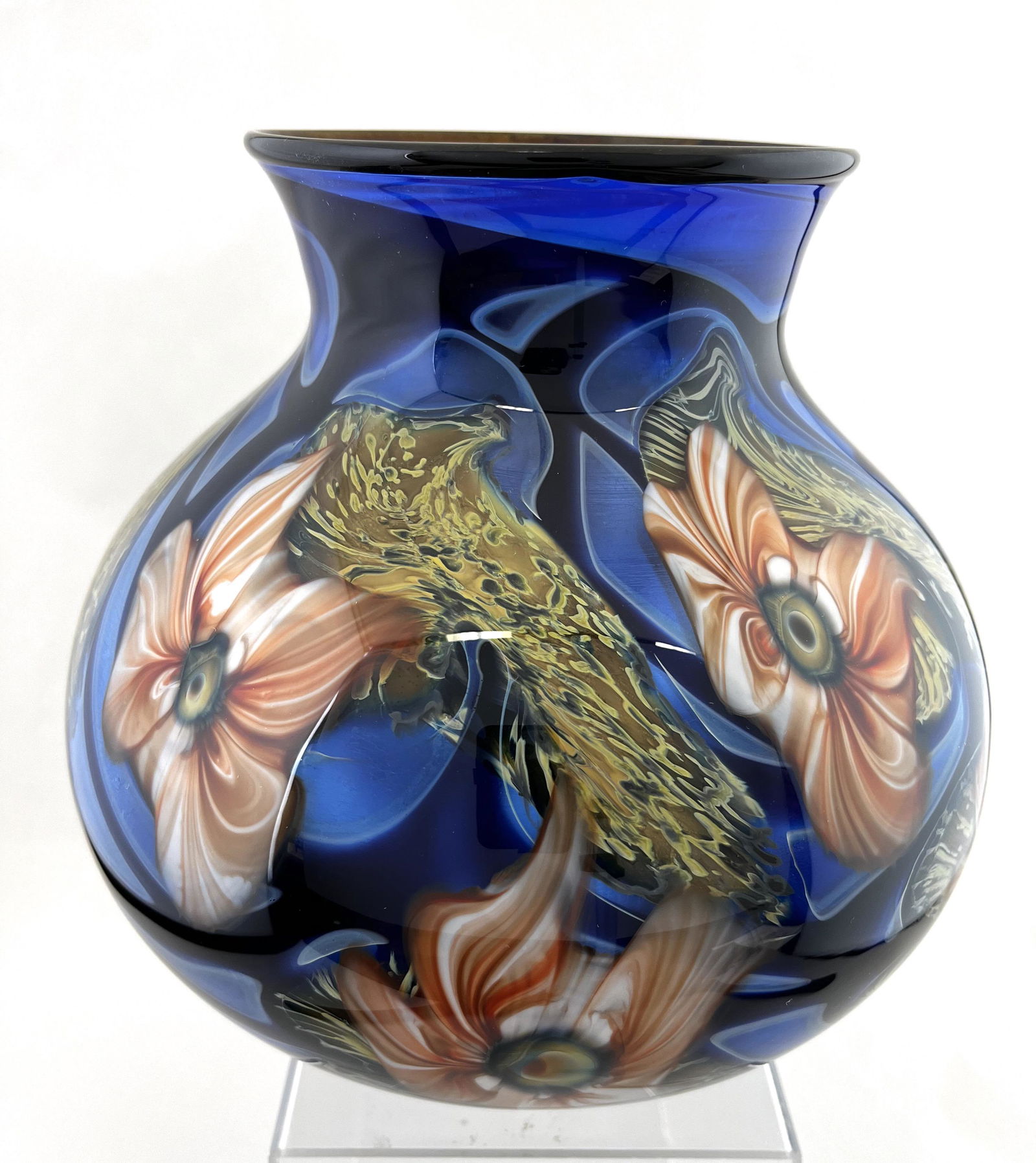 Charles Lotton blue Multi Flora vase (1 of 4)
