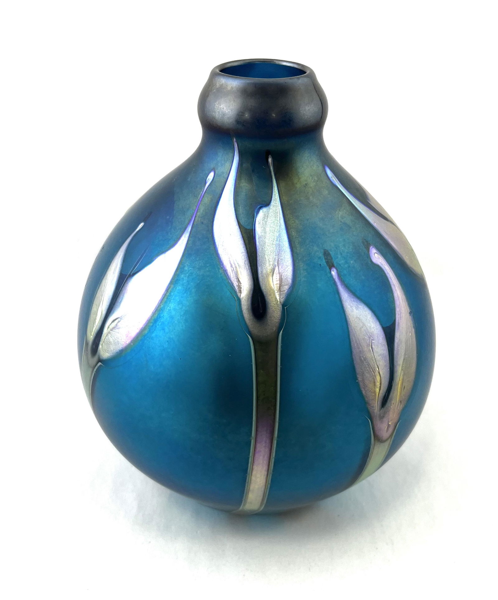 Charles Lotton blue art glass vase (1 of 4)