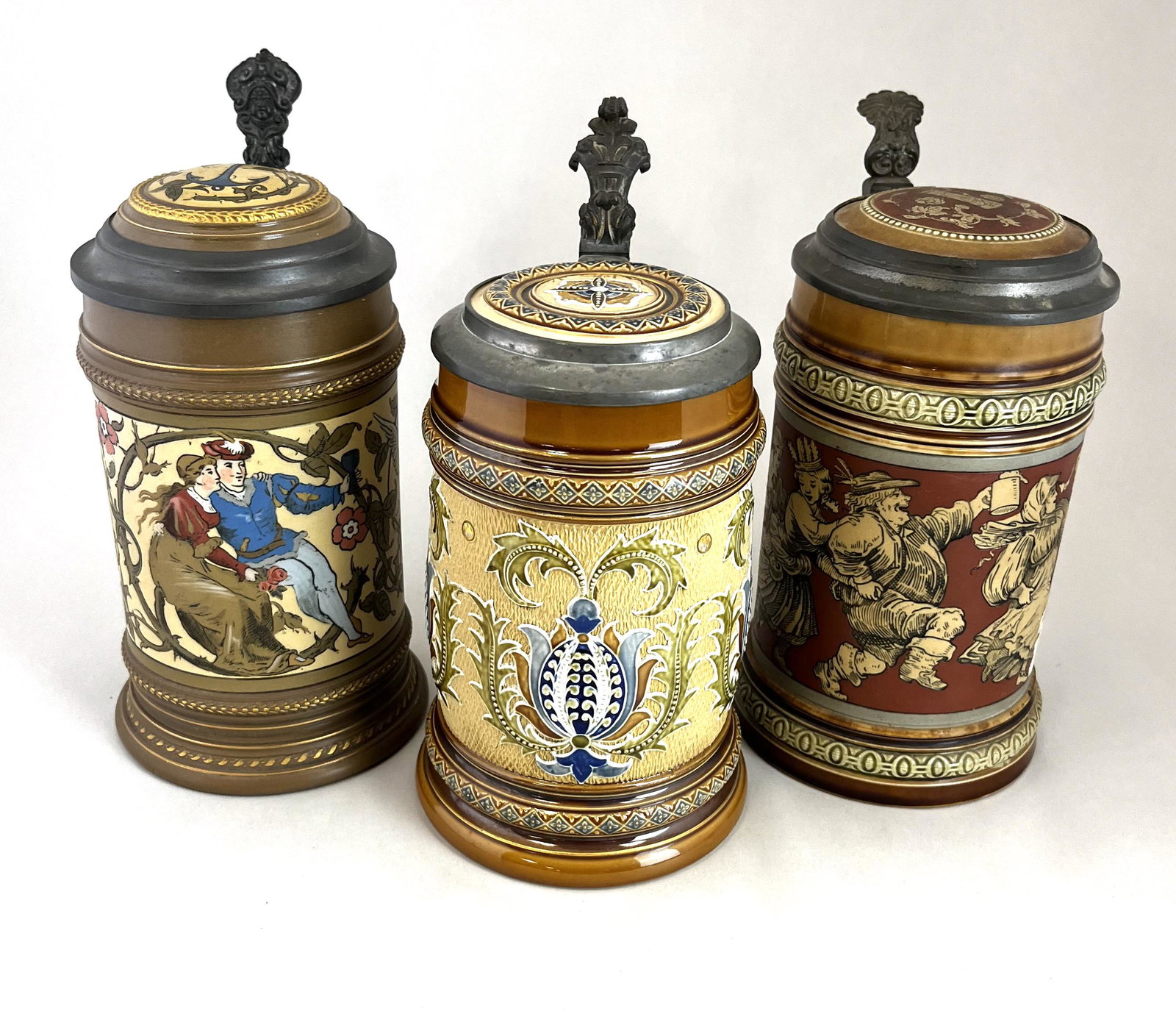 Three Mettlach 1/2L drinking steins (1 of 5)