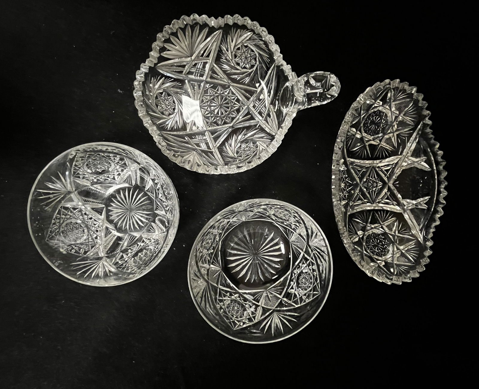 Four American Brilliant cut glass items (1 of 5)