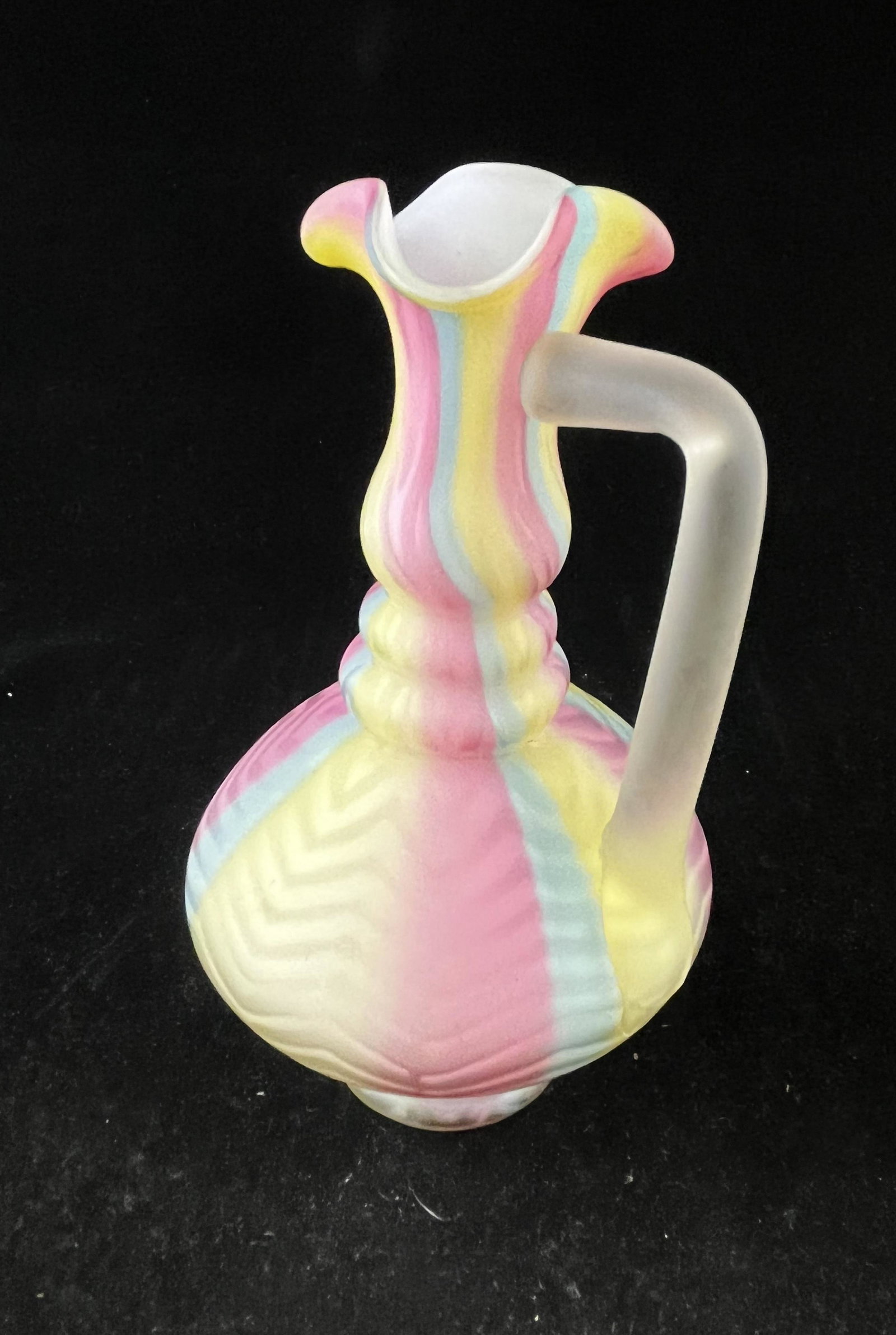Rainbow satin glass MOP ewer (1 of 5)