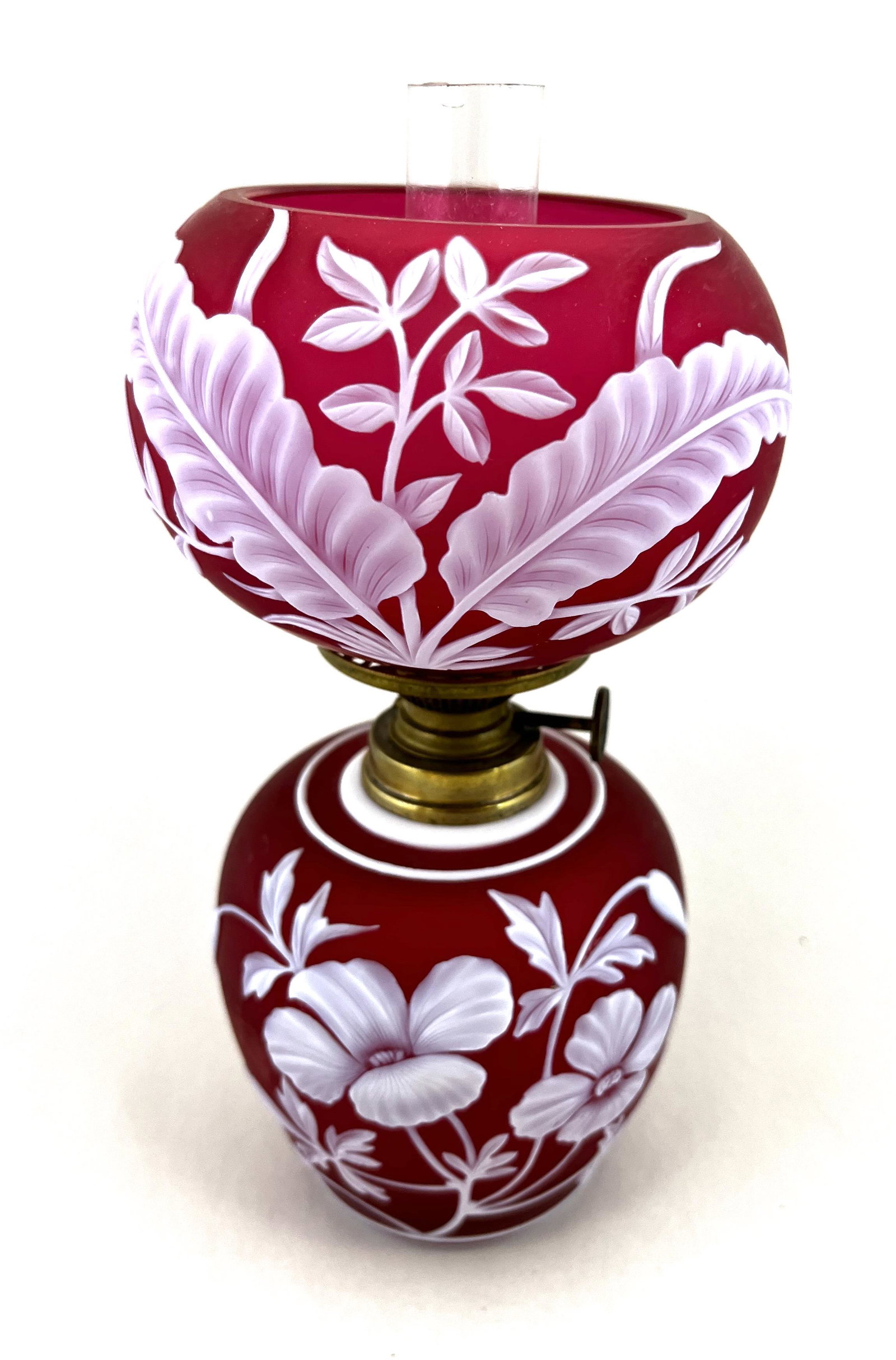 Webb cameo glass oil lamp (1 of 9)