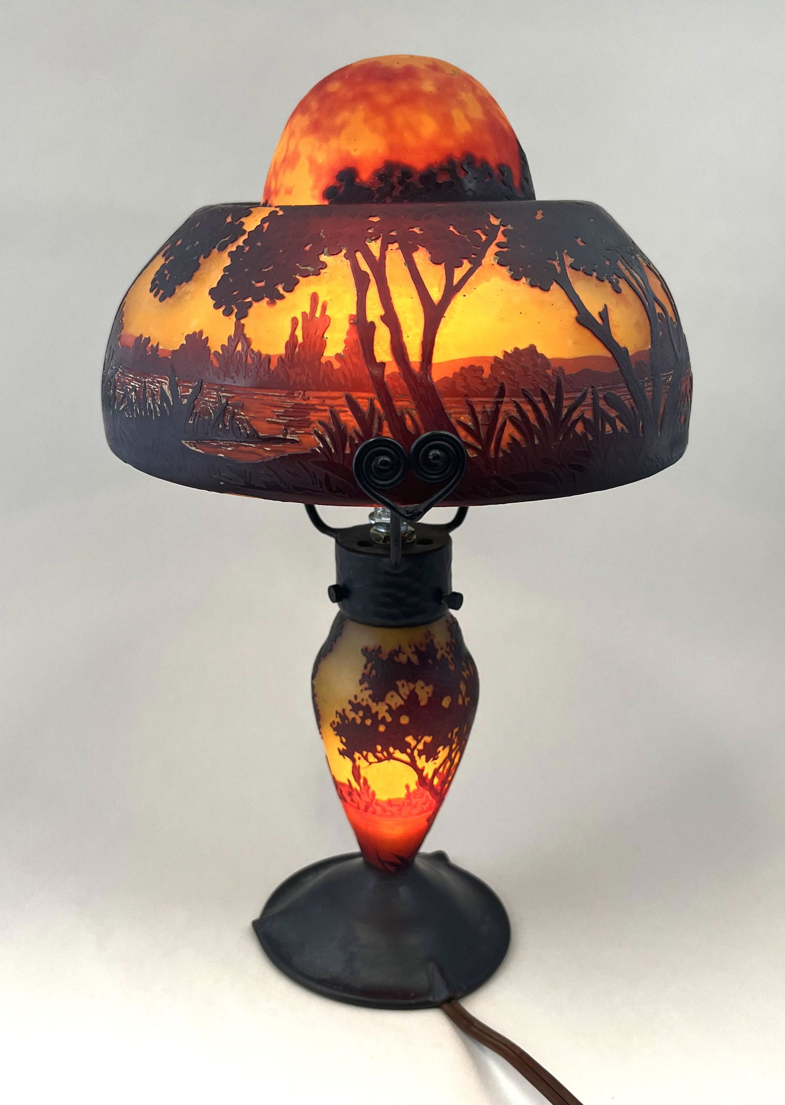 Daum Nancy cameo glass lamp (1 of 9)