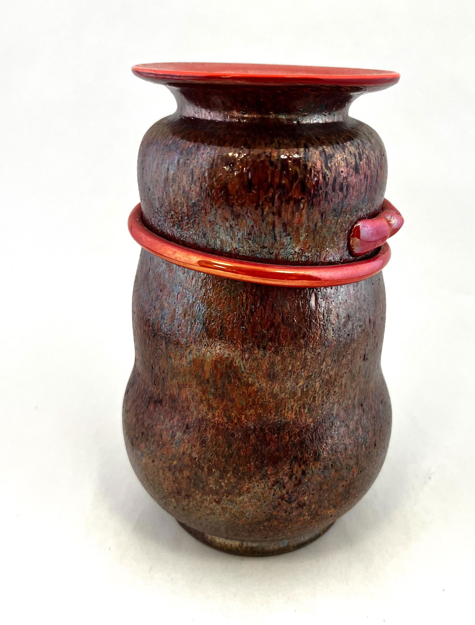 Bohemian "Granite" art glass vase (1 of 4)