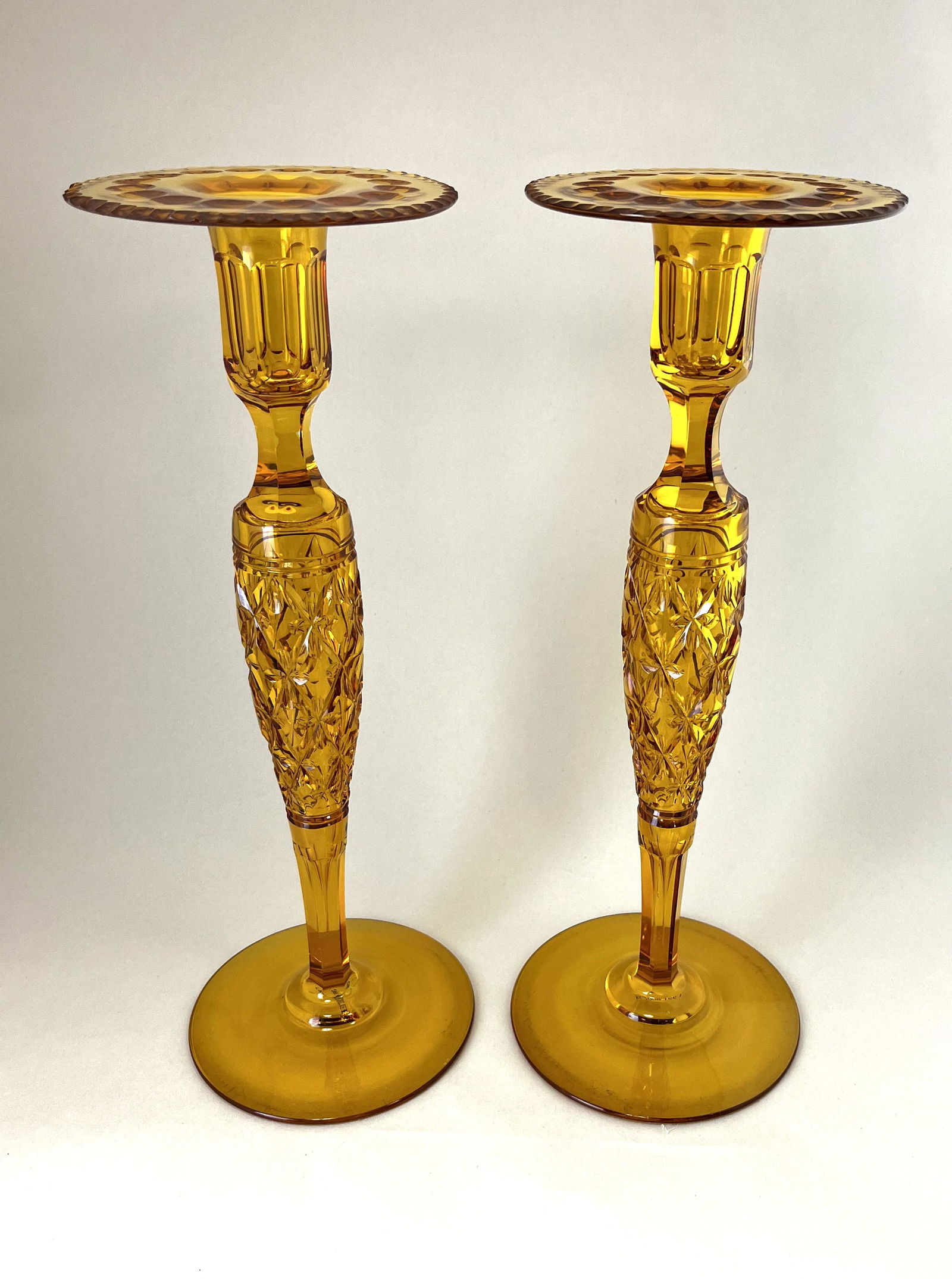 Pair Pairpoint amber candlesticks (1 of 4)
