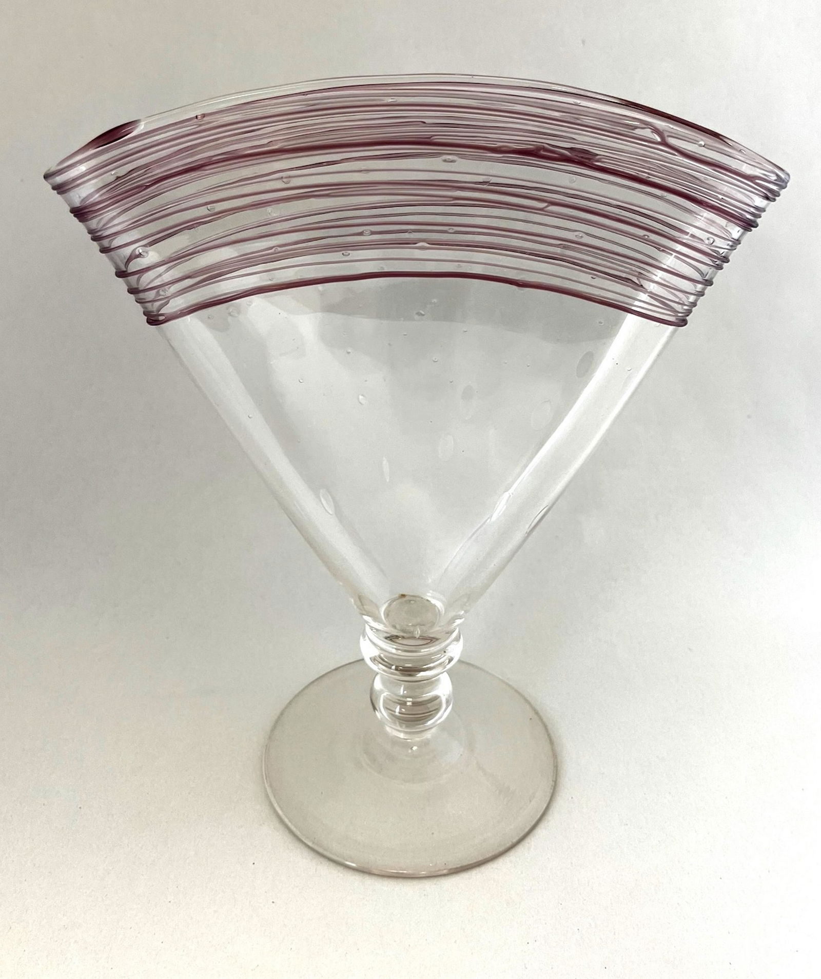 Steuben clear threaded fan vase (1 of 4)