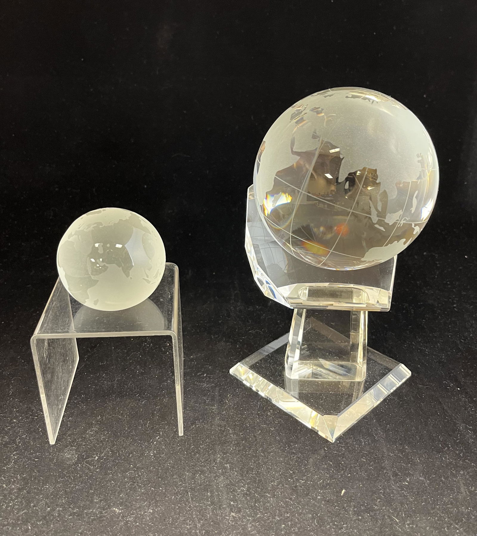 Two clear World paperweights (1 of 6)