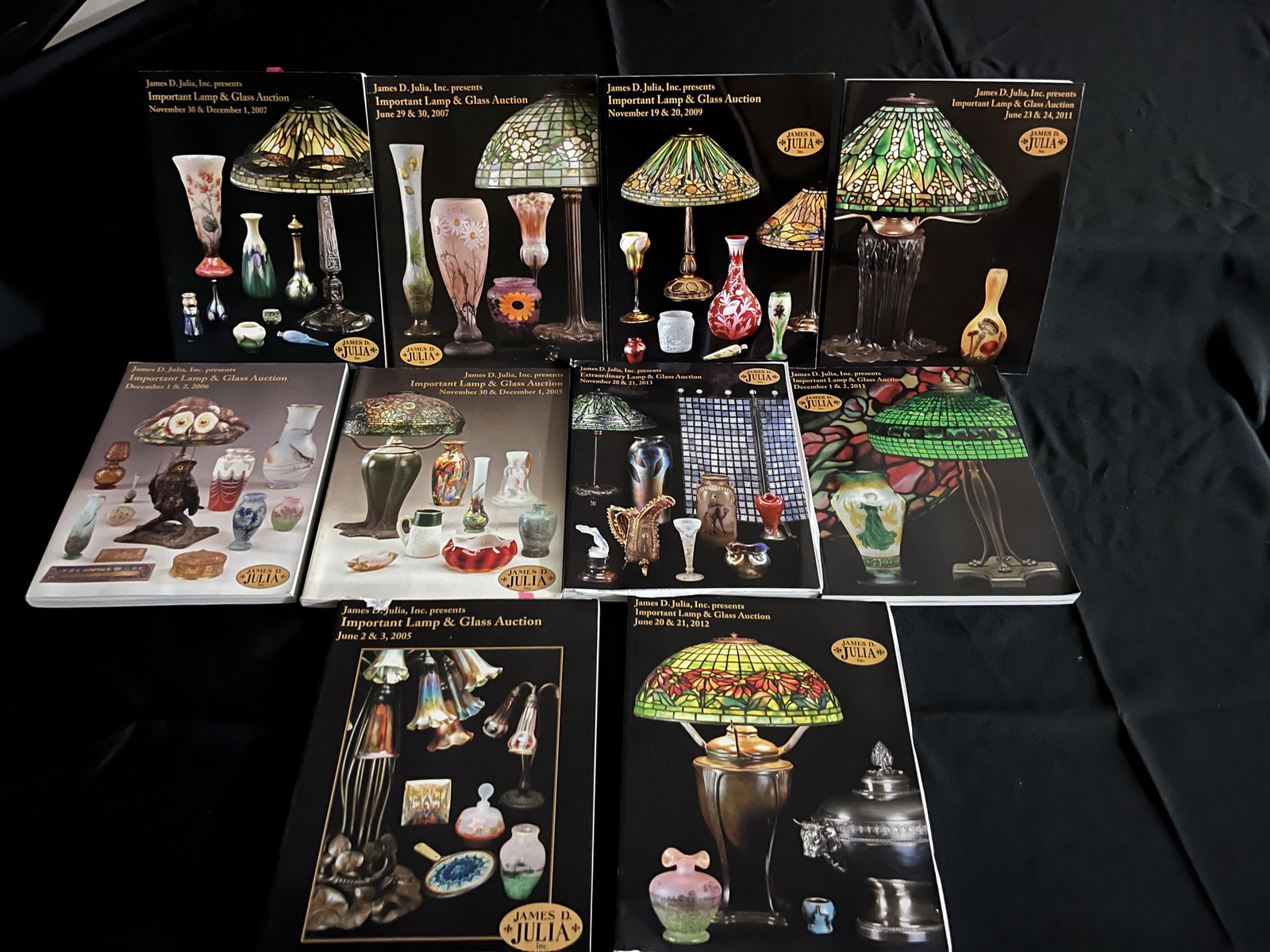10 Jim Julia Glass and Lamp Catalogs: 10 Jim Julia Glass and Lamp Catalogs including the years of 2005-2013, most with price sheets