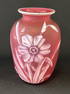 Red English cameo glass vase