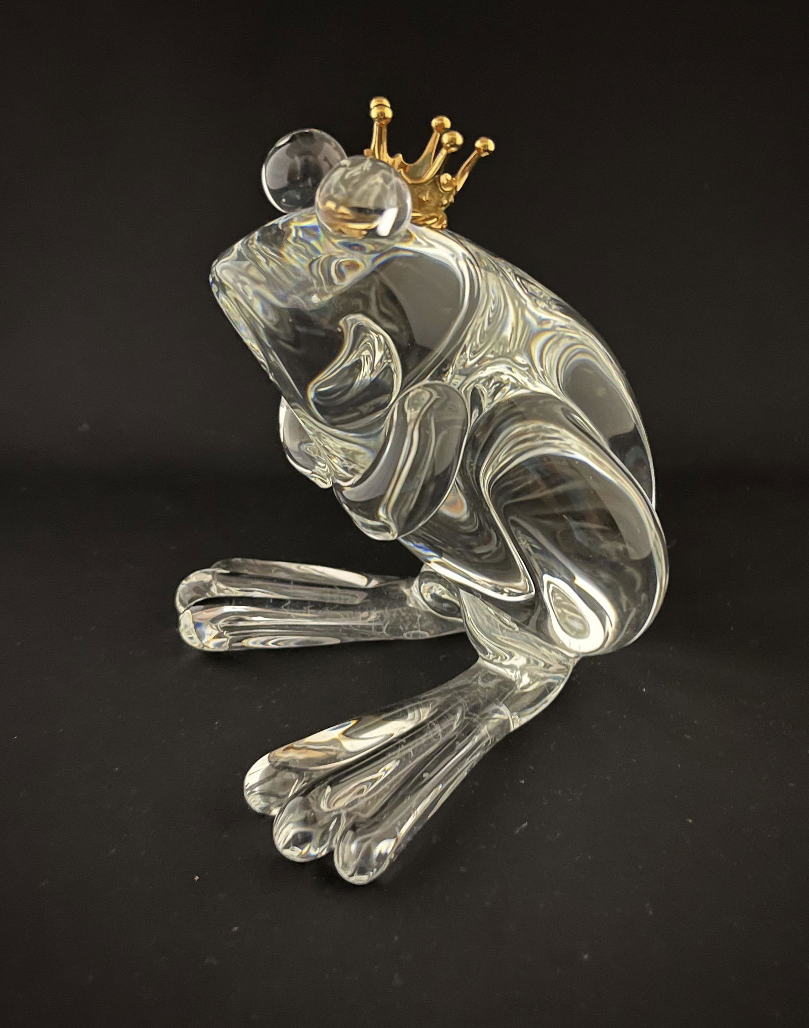 Steuben clear frog sculpture (1 of 4)