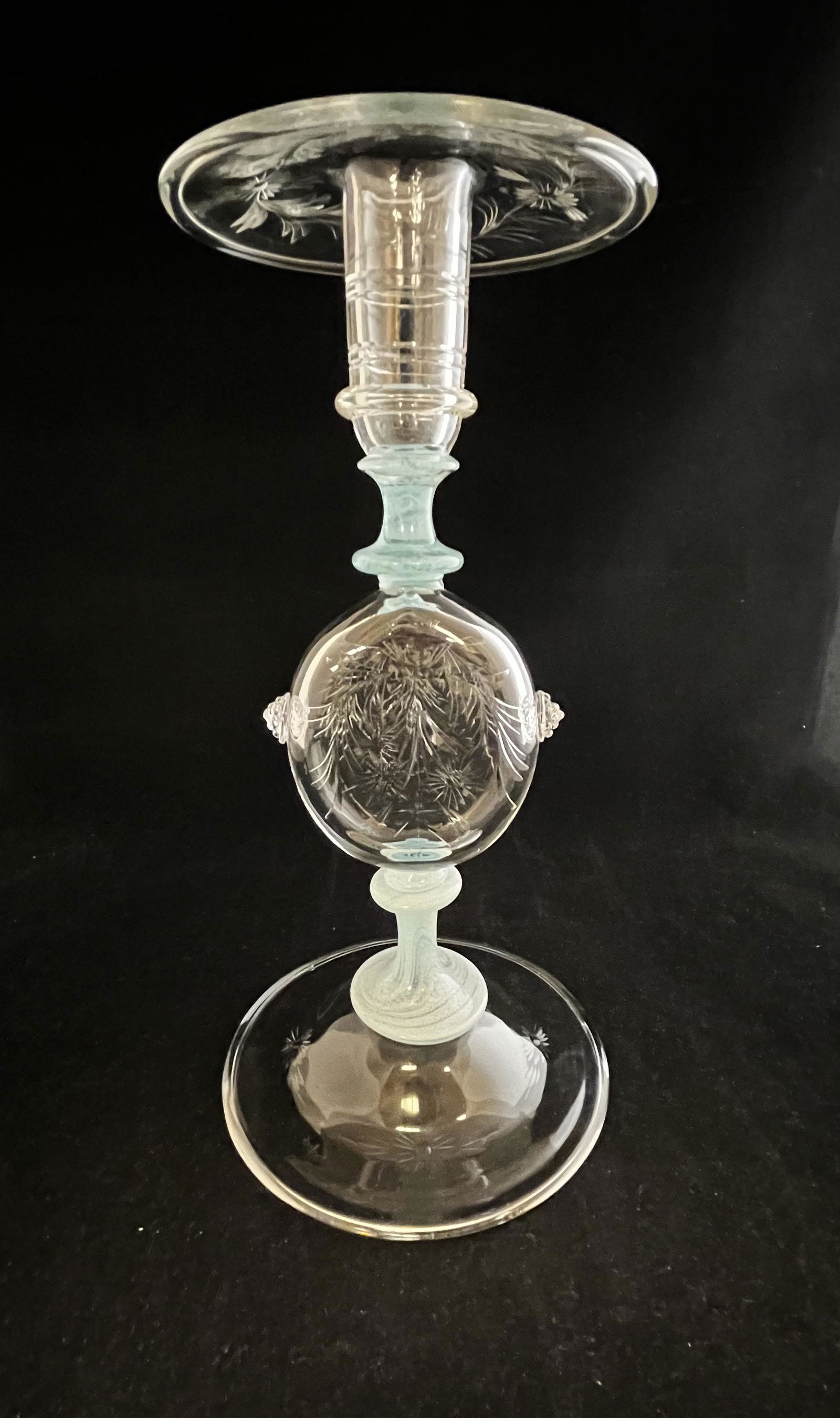 Rare Steuben etched candlestick (1 of 7)