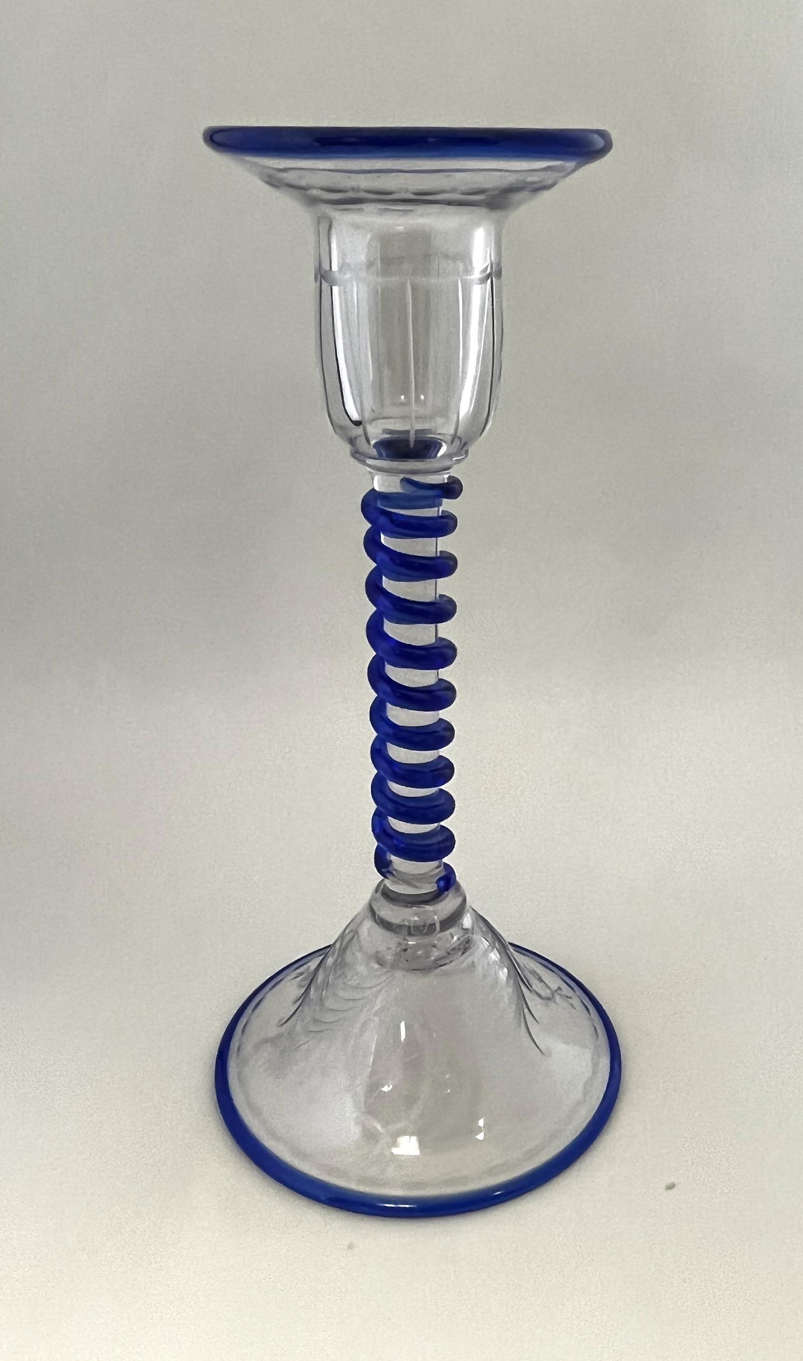 Pairpoint clear and blue candlestick (1 of 5)