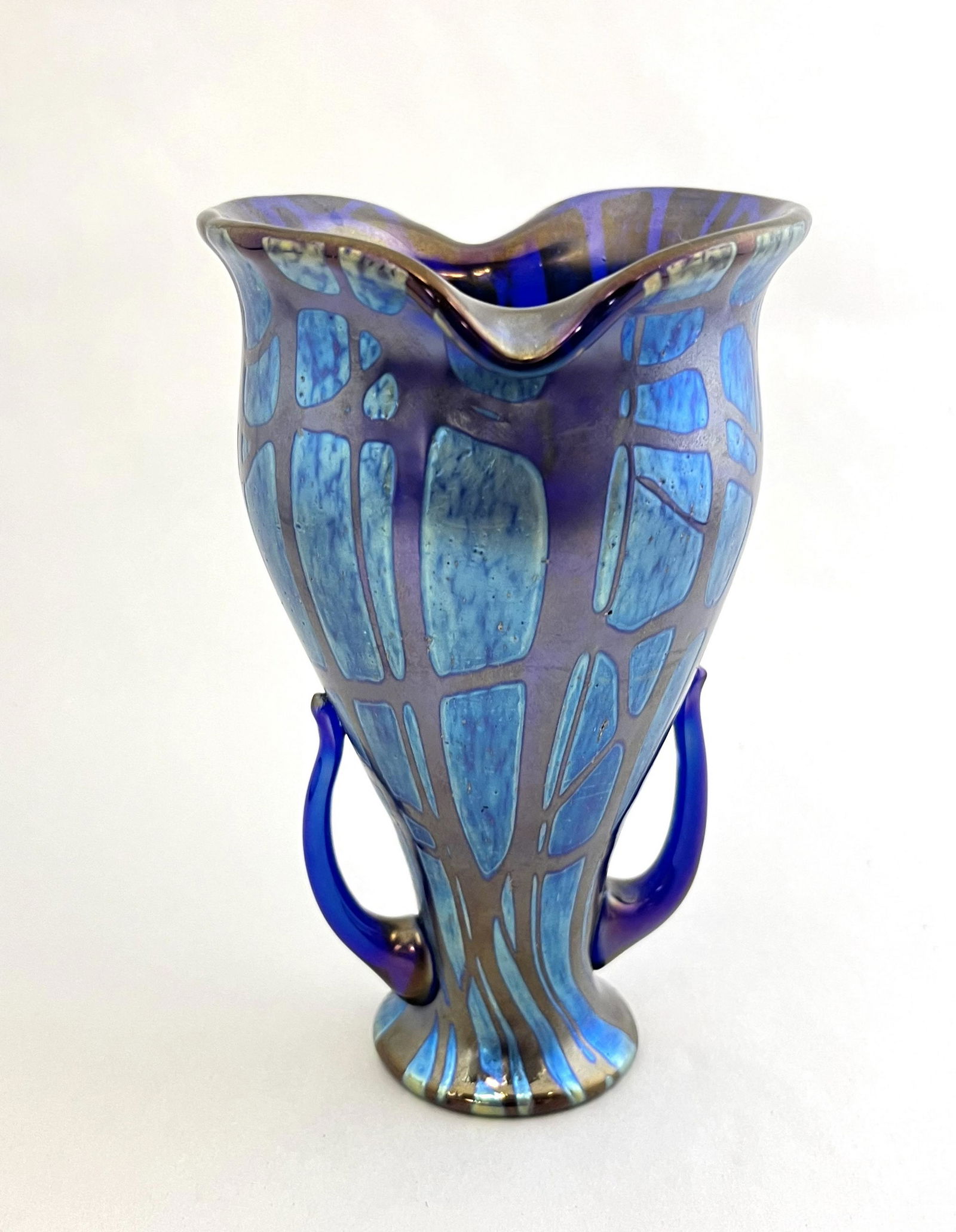 Loetz two handle Pampas glass vase (1 of 4)
