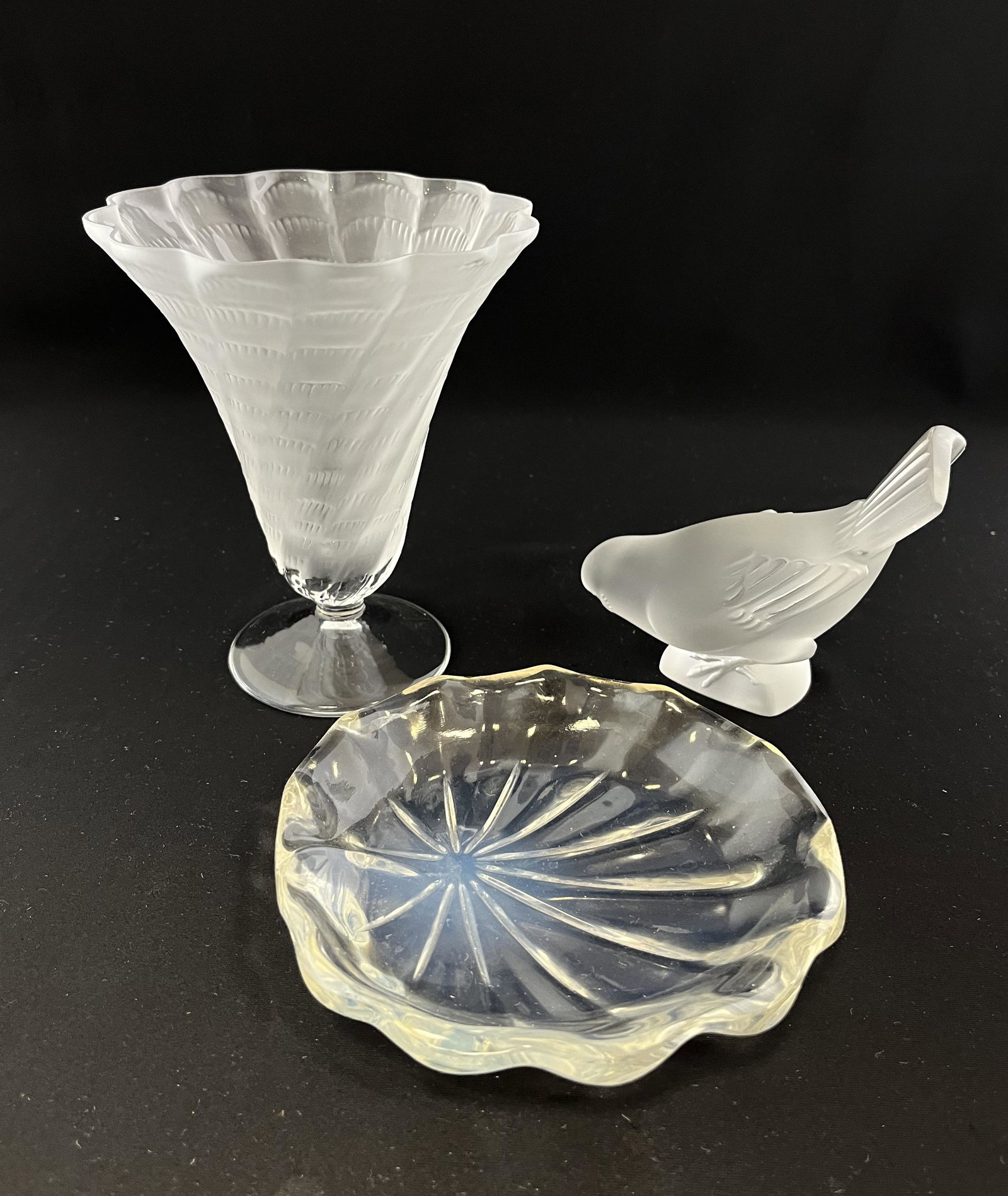 Three piece grouping of Lalique (1 of 5)