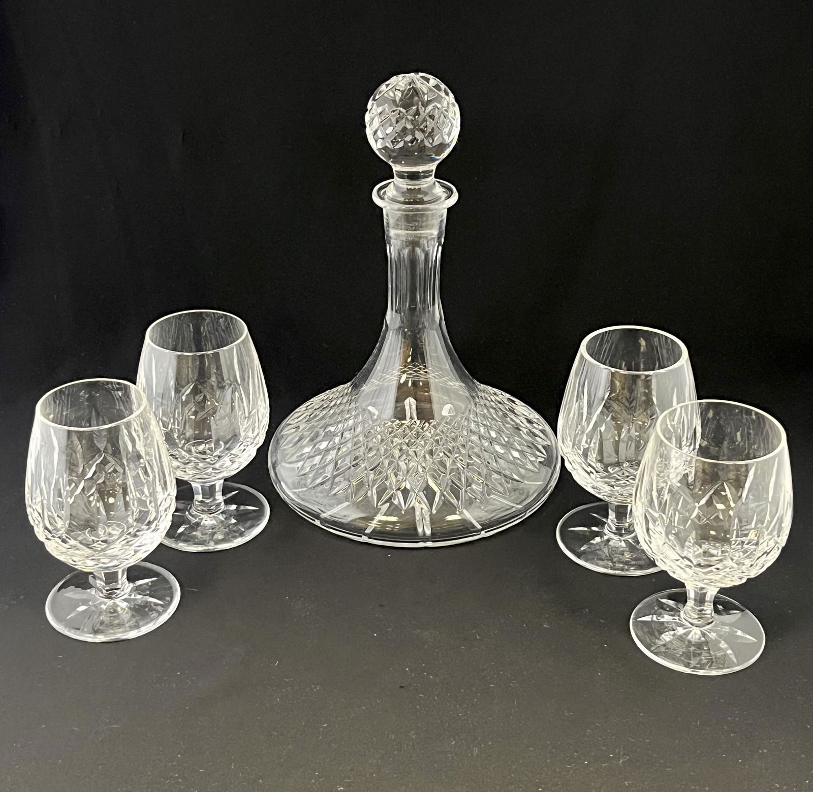 Glass decanter and Waterford snifters (1 of 6)