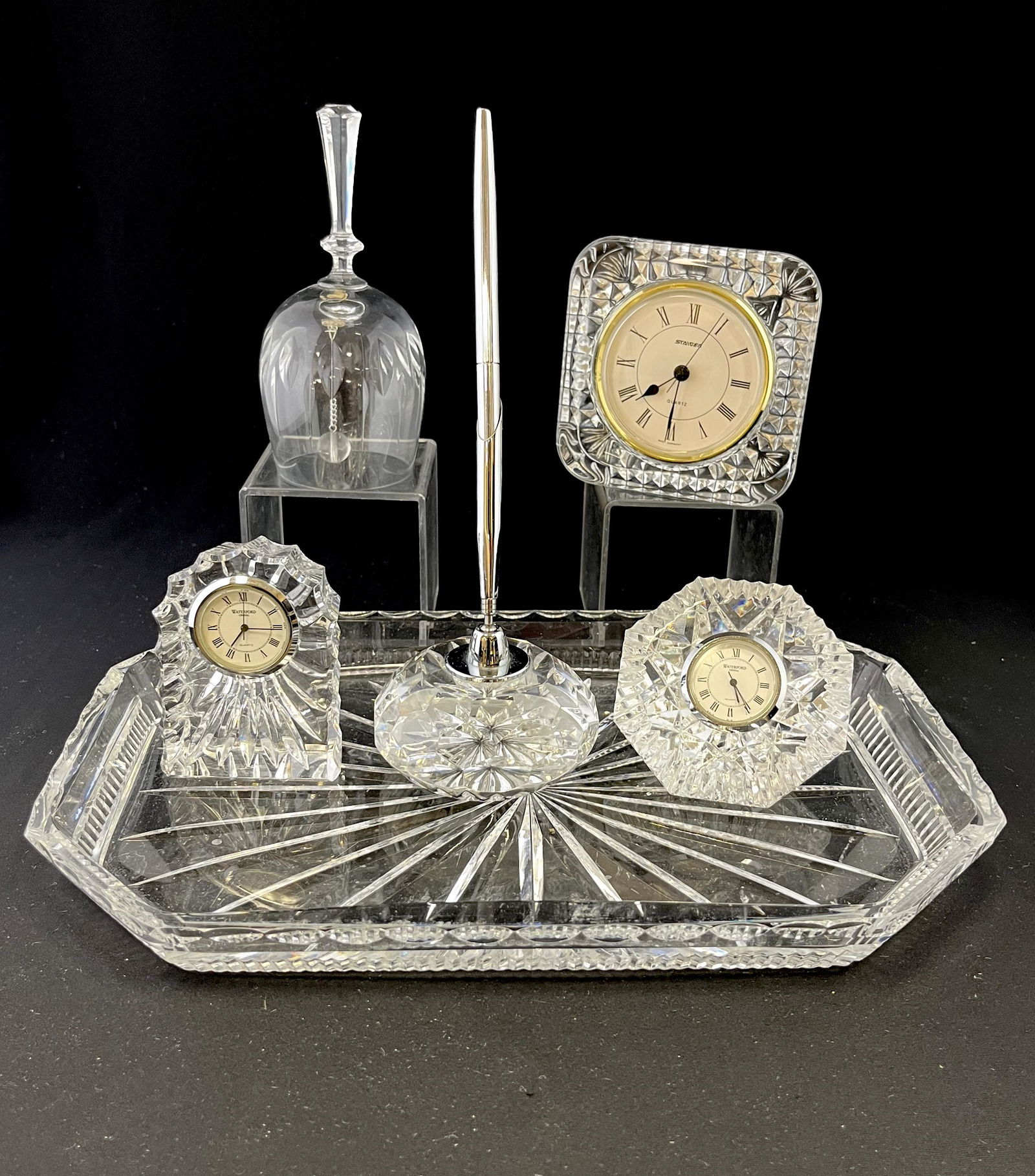 Six piece glass desk set (1 of 4)