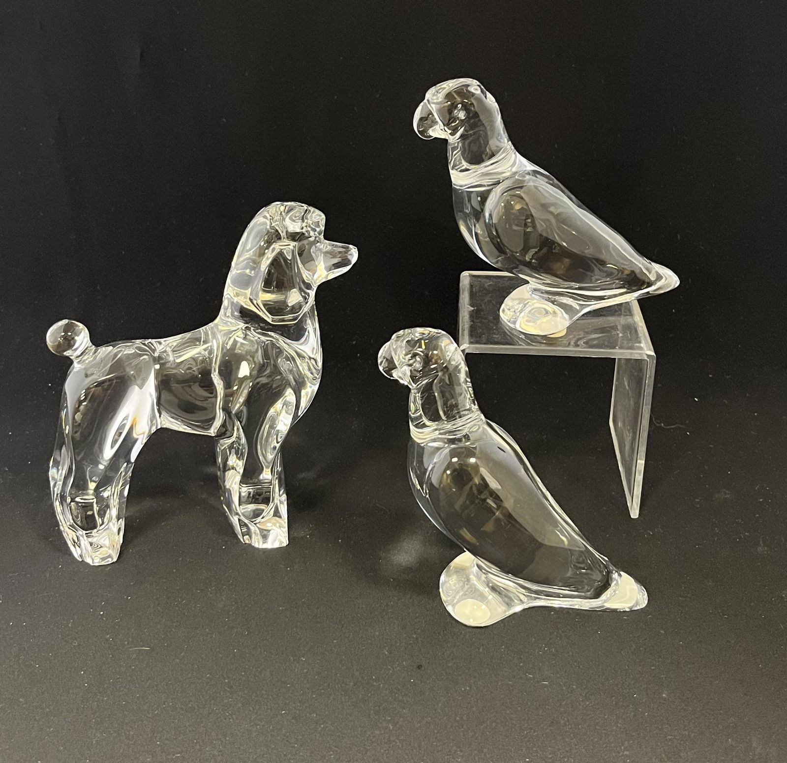 Three Baccarat glass figurines (1 of 4)