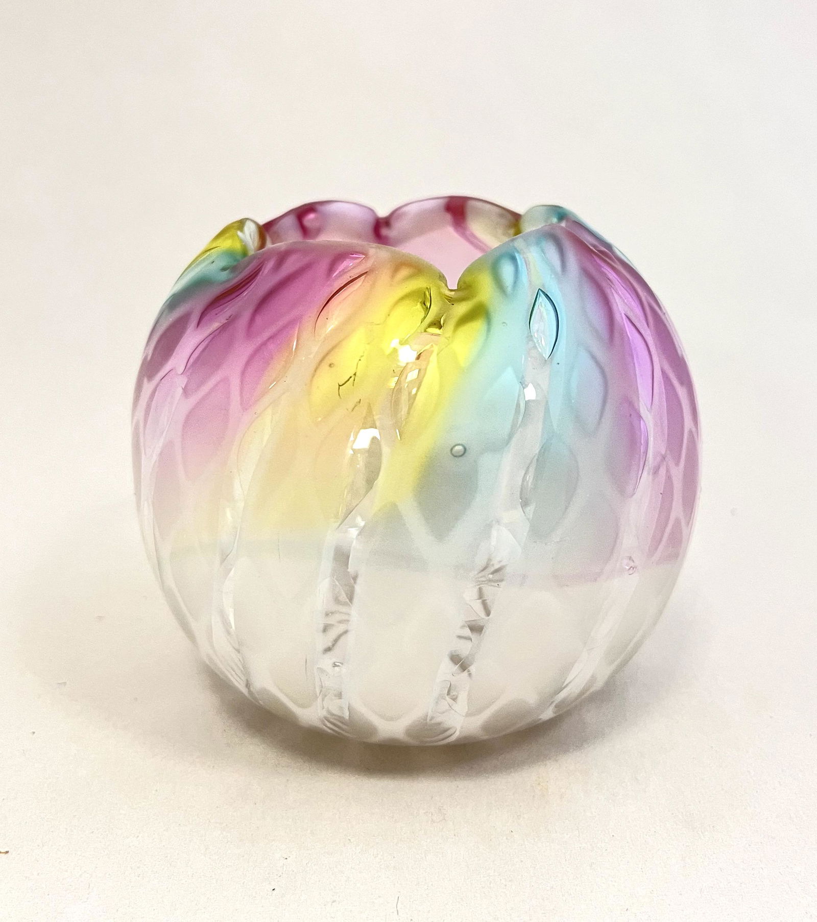 Rainbow MOP glass rose bowl (1 of 6)
