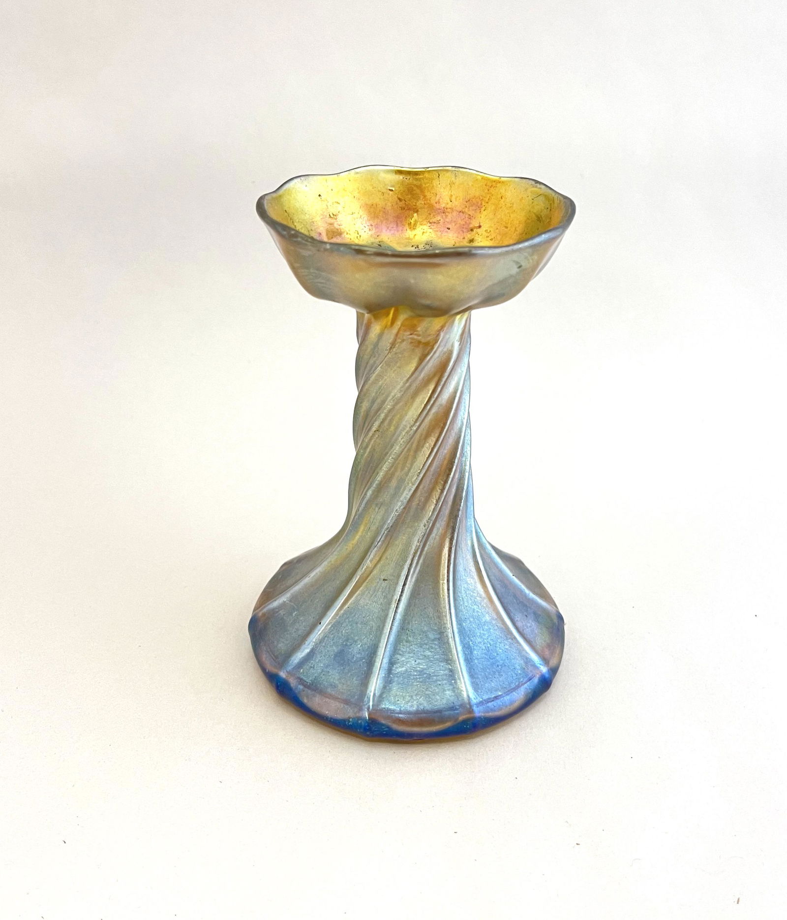 Tiffany gold Favrile candlestick (1 of 5)