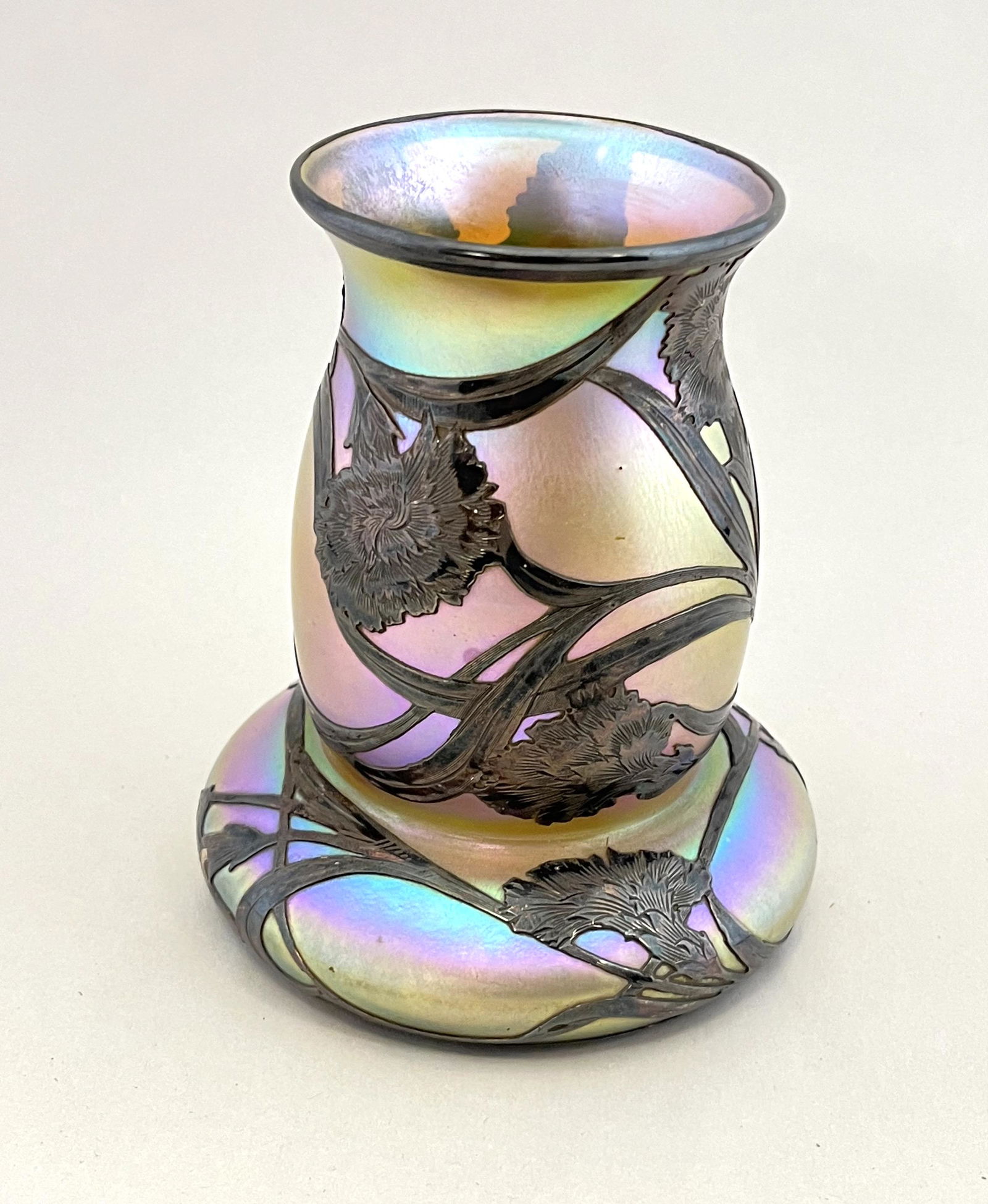 Quezal silver overlay vase (1 of 5)