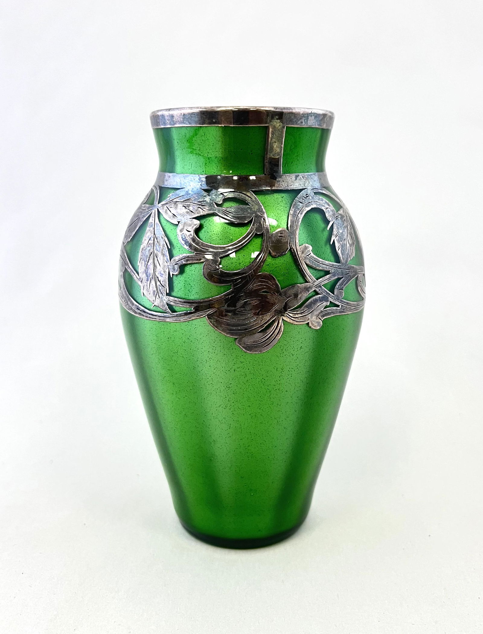 Loetz Metallin silver overlay vase (1 of 4)