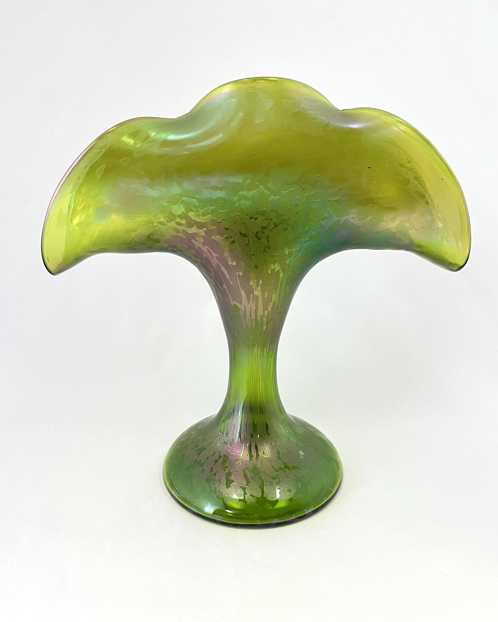 Bohemian iridescent fan vase (1 of 4)