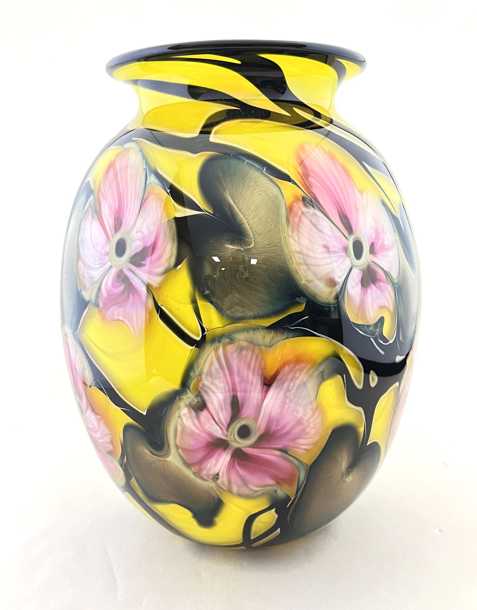 Charles Lotton yellow glass vase (1 of 5)