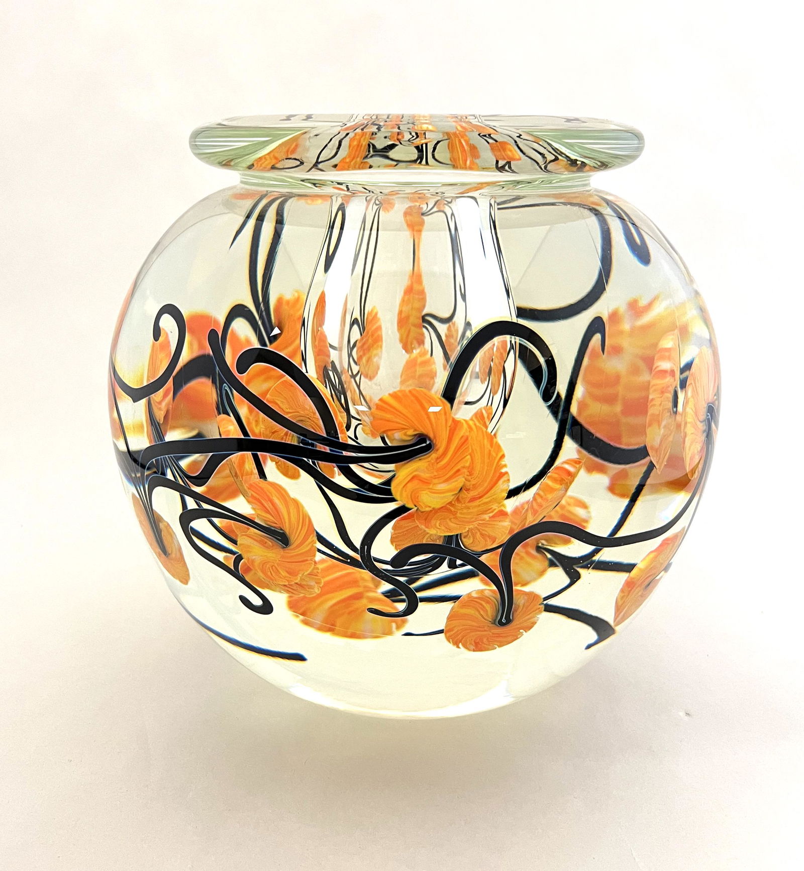John Lotton Heavy Double Wall Glass Vase Auction