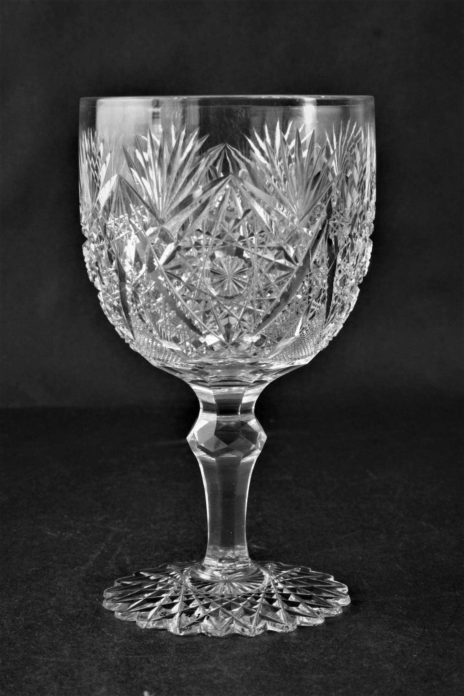 Fabulous Cut Glass Goblet. Auction