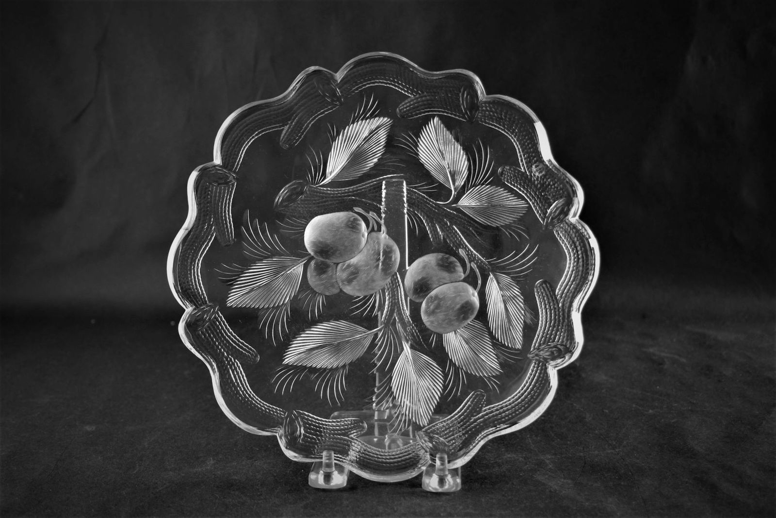 T. G. Hawkes "Gravic Plum" Plate. (1 of 3)