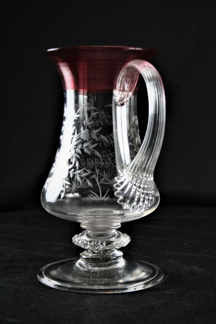 Hawkes footed handled pitcher. (1 of 3)