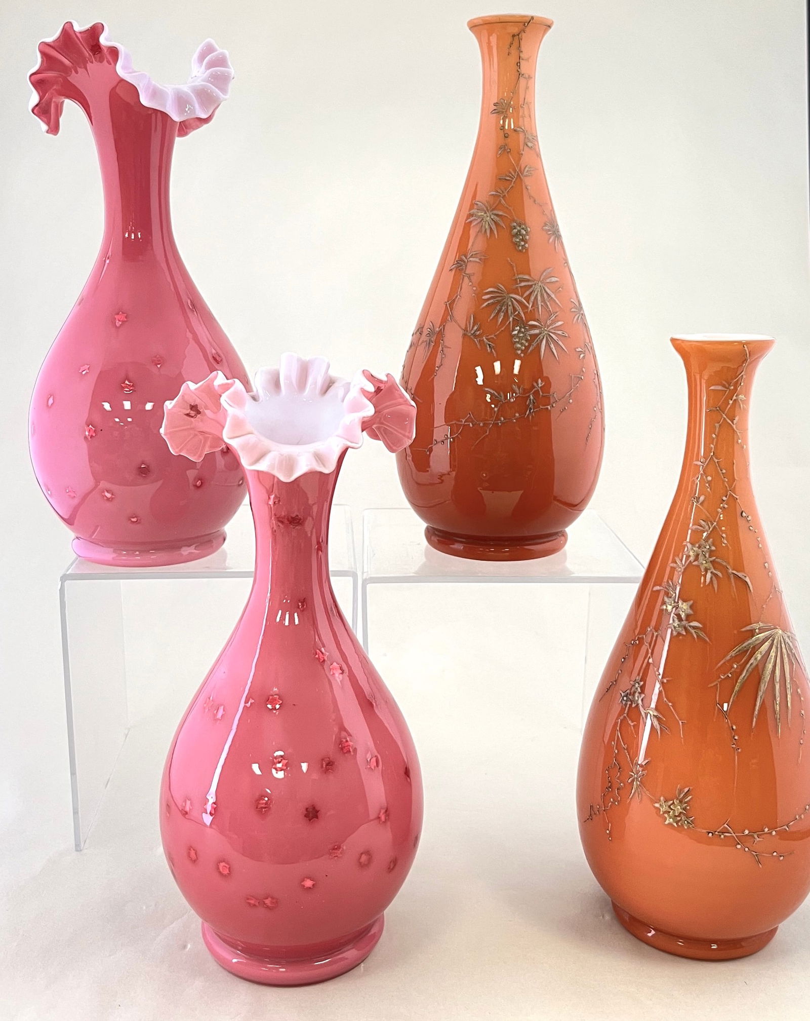 Four satin glass vases (1 of 4)