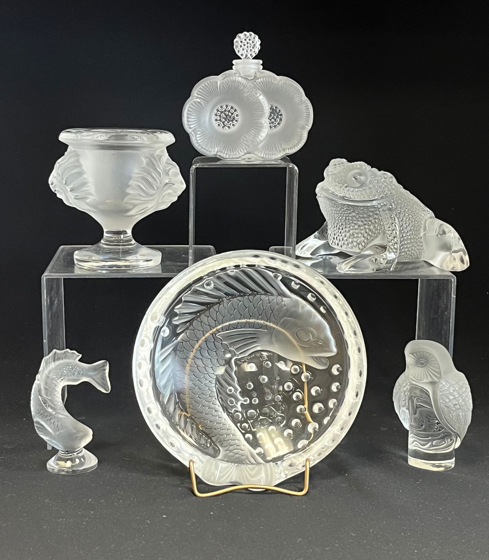 Group of 6 Lalique glass items (1 of 5)