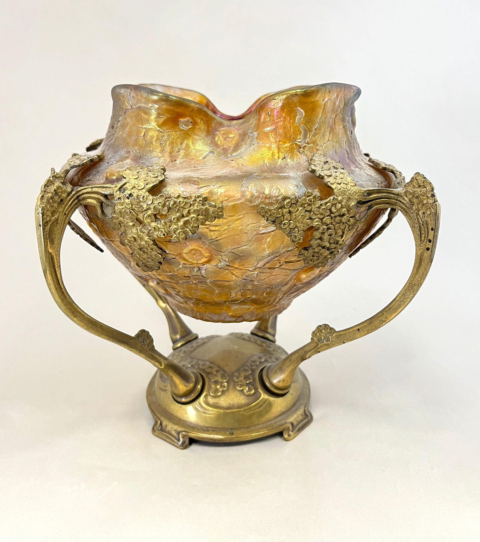 Loetz glass and metal compote (1 of 4)