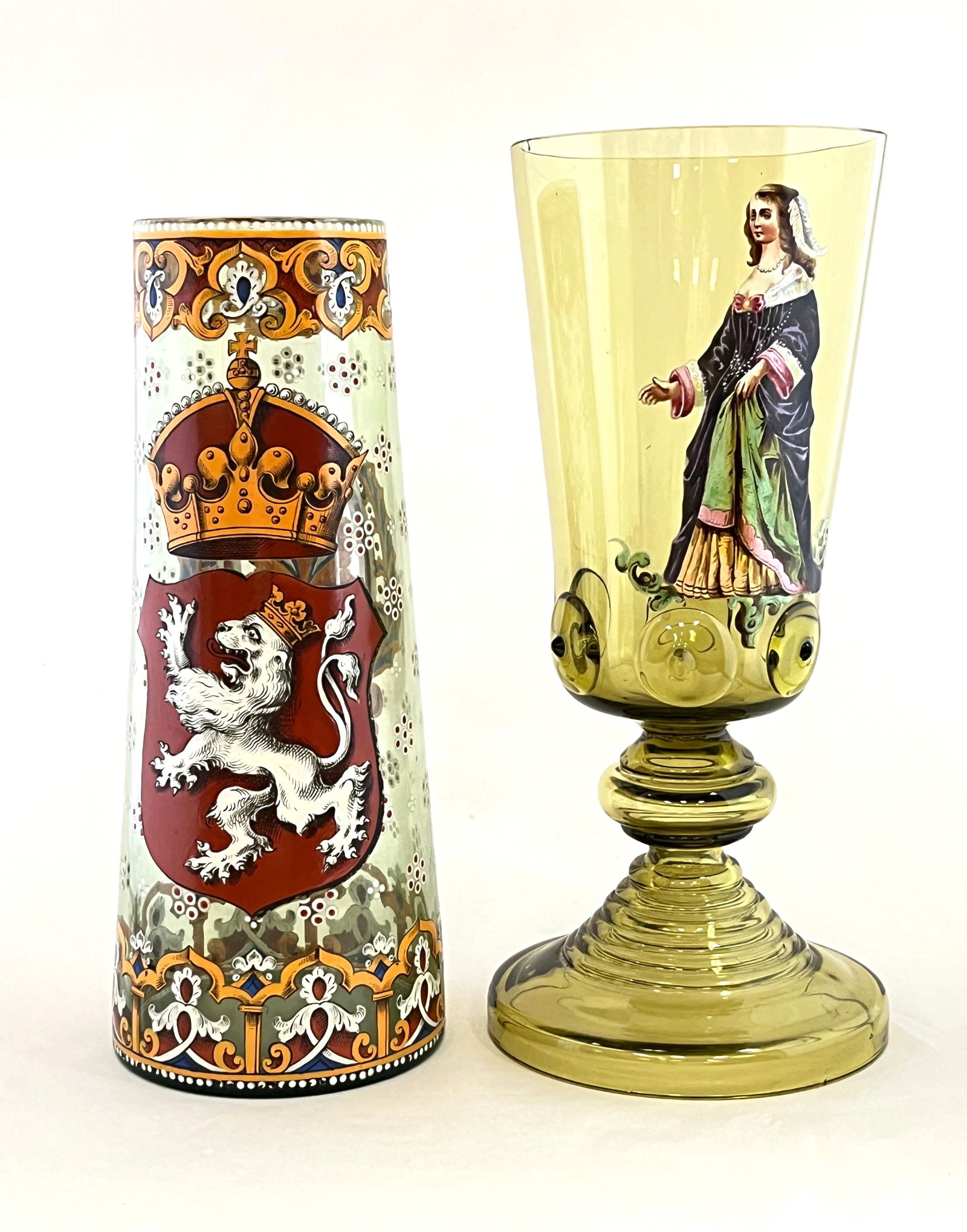 Two German enameled glass vases (1 of 6)