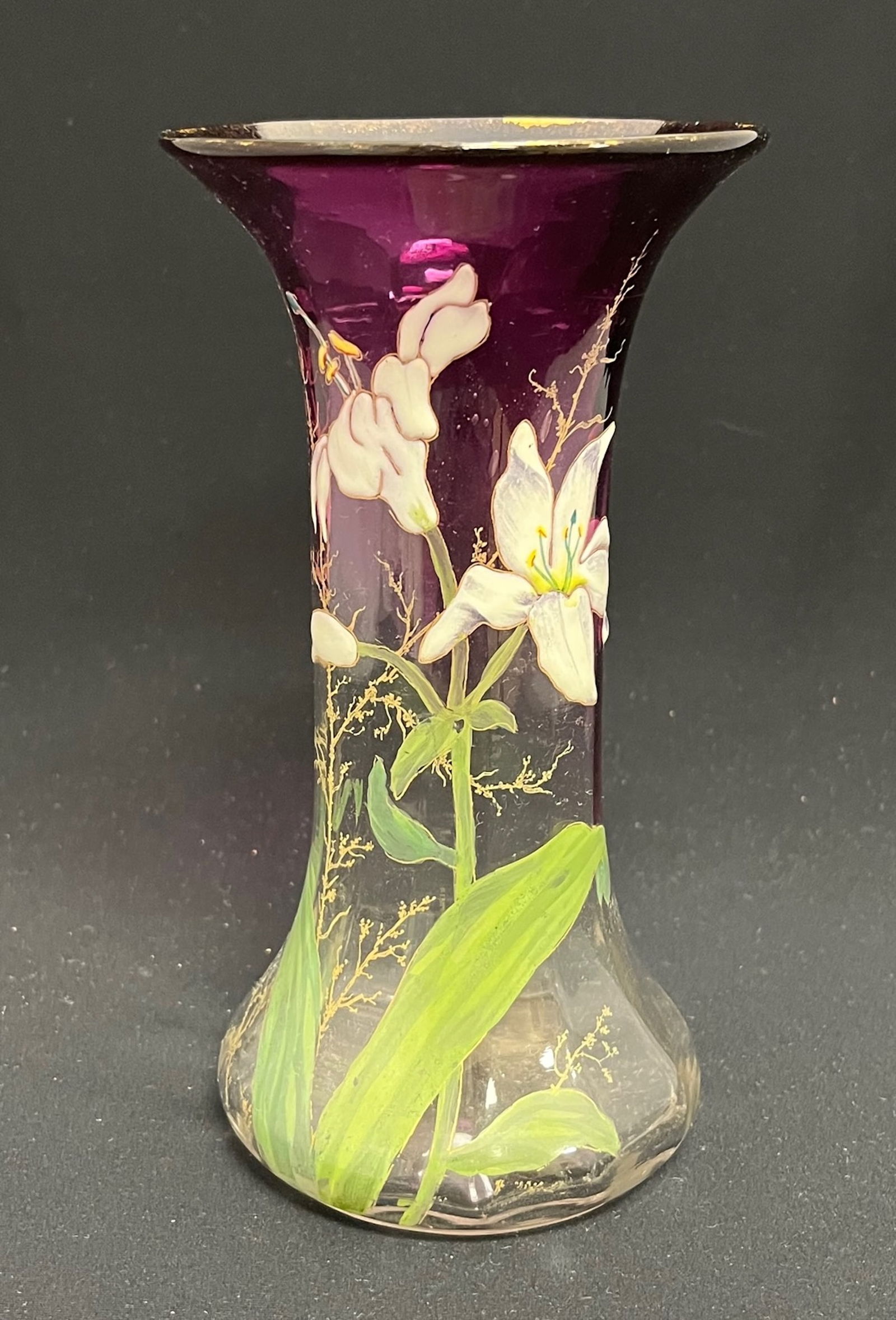 Moser corset form Art Glass vase (1 of 2)